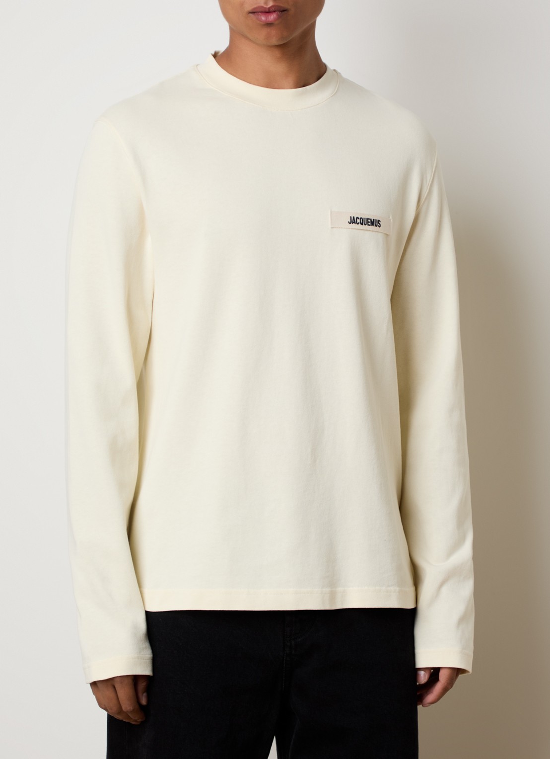 Jacquemus Longsleeve met logo - detail 3 lichtgeel