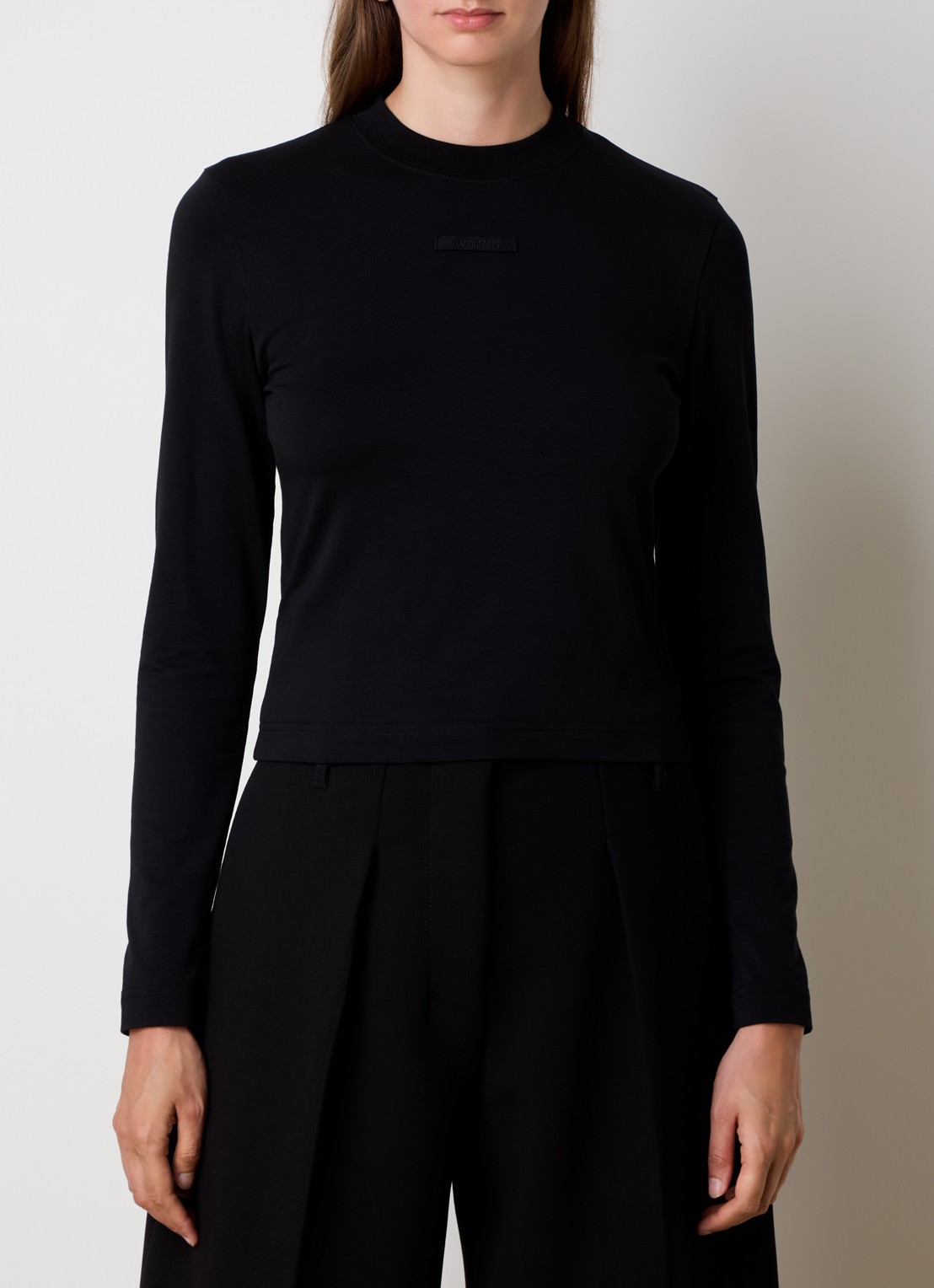 Jacquemus Longsleeve met logo - detail 4 zwart