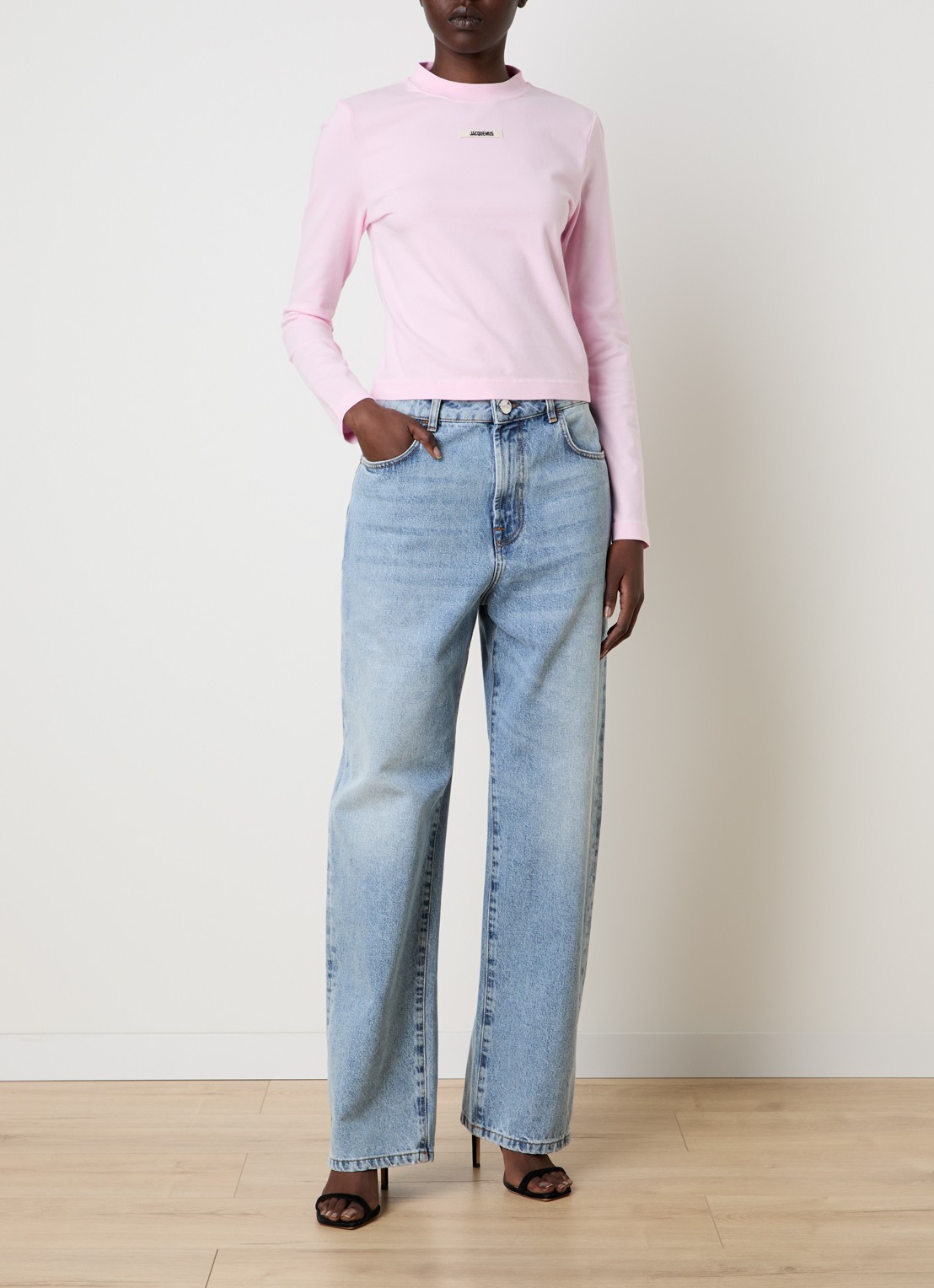 Jacquemus Longsleeve met logo - voorkant 3 roze