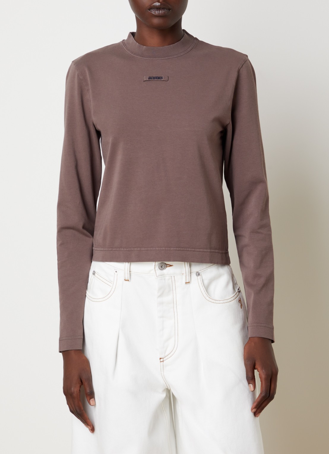 Jacquemus Longsleeve met logo - detail 2 taupe