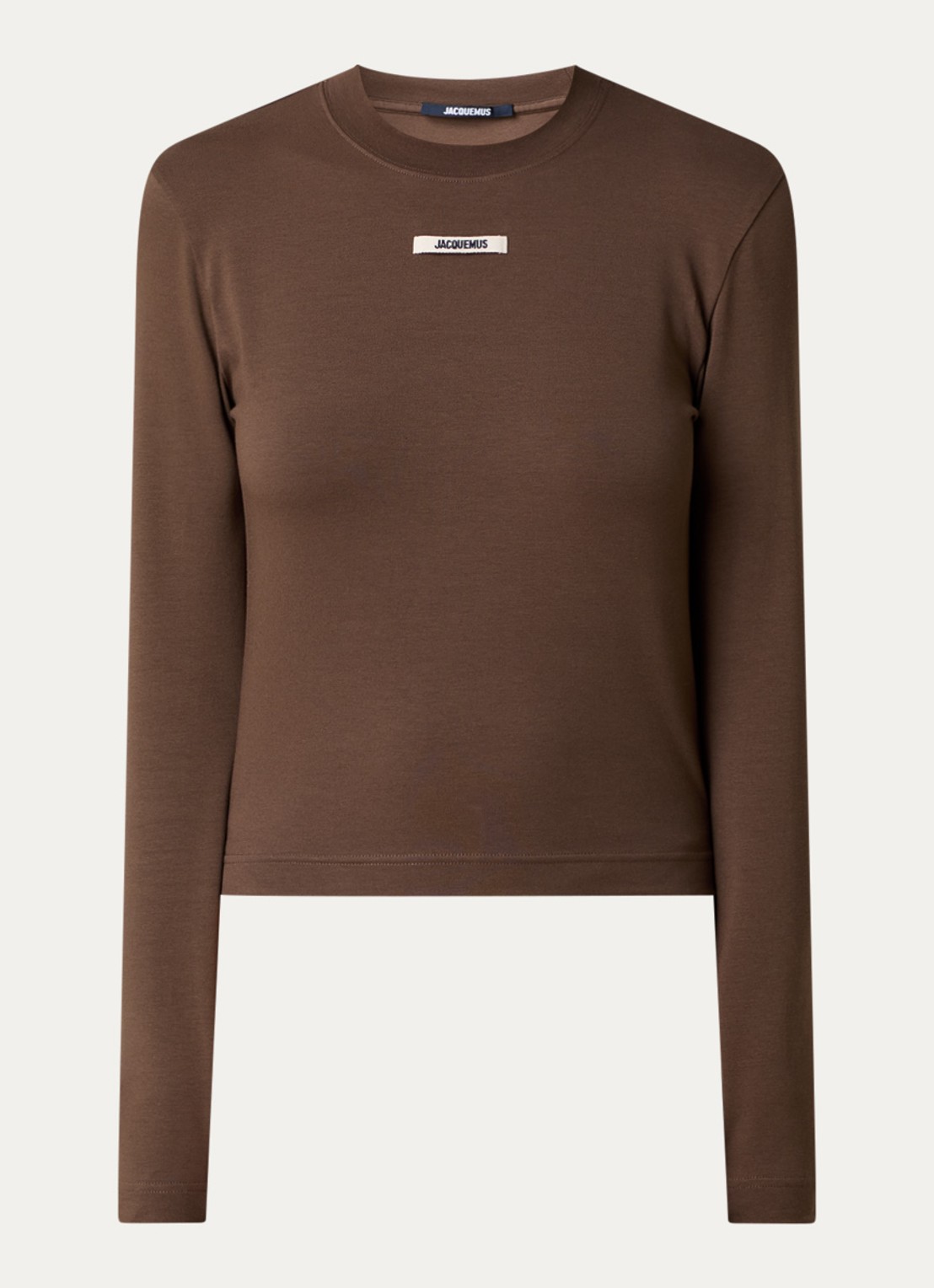 Jacquemus Longsleeve met logo - voorkant 4 donkerbruin