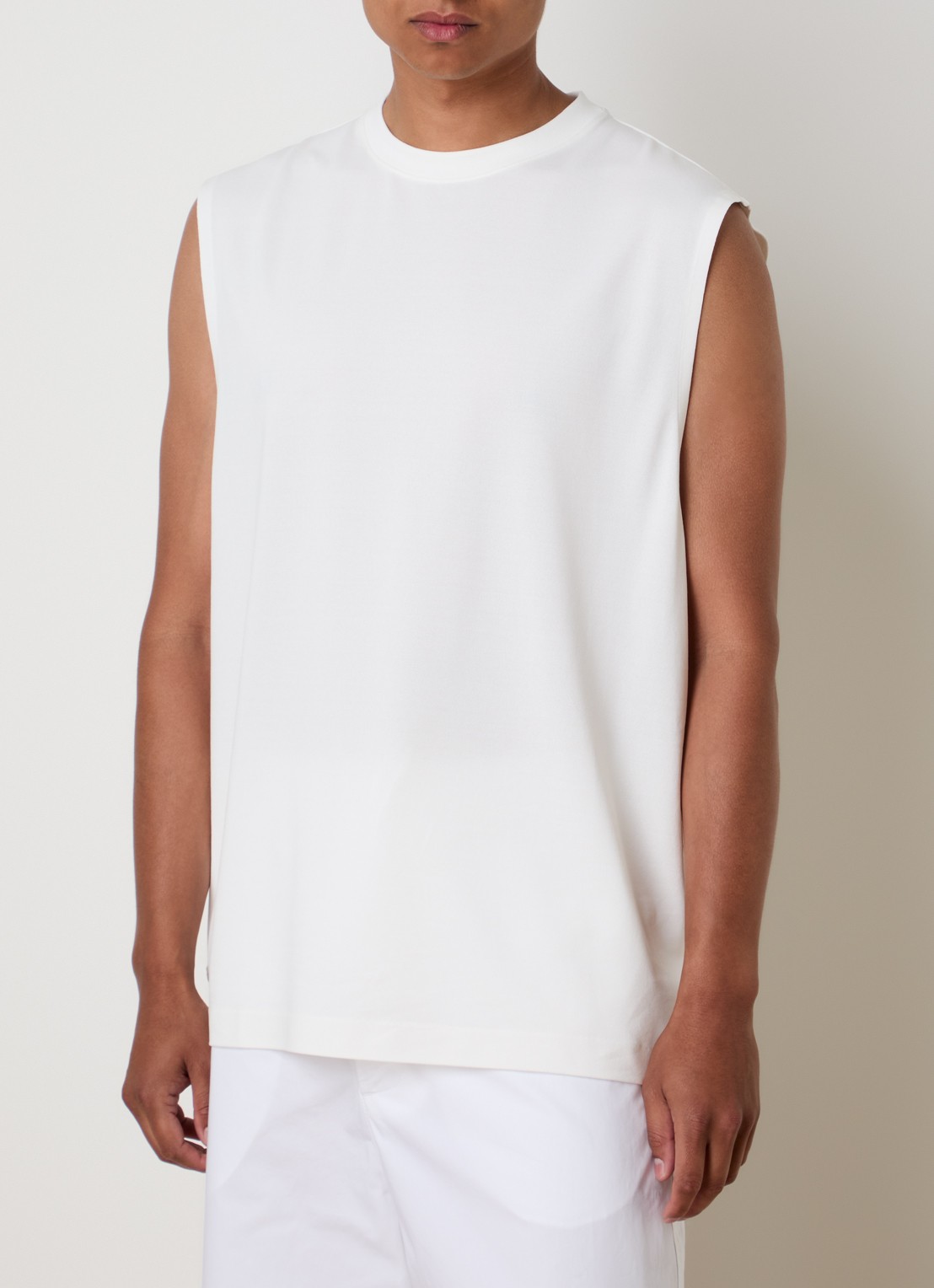 Jacquemus Marcel tanktop met ronde hals - detail 3 wit