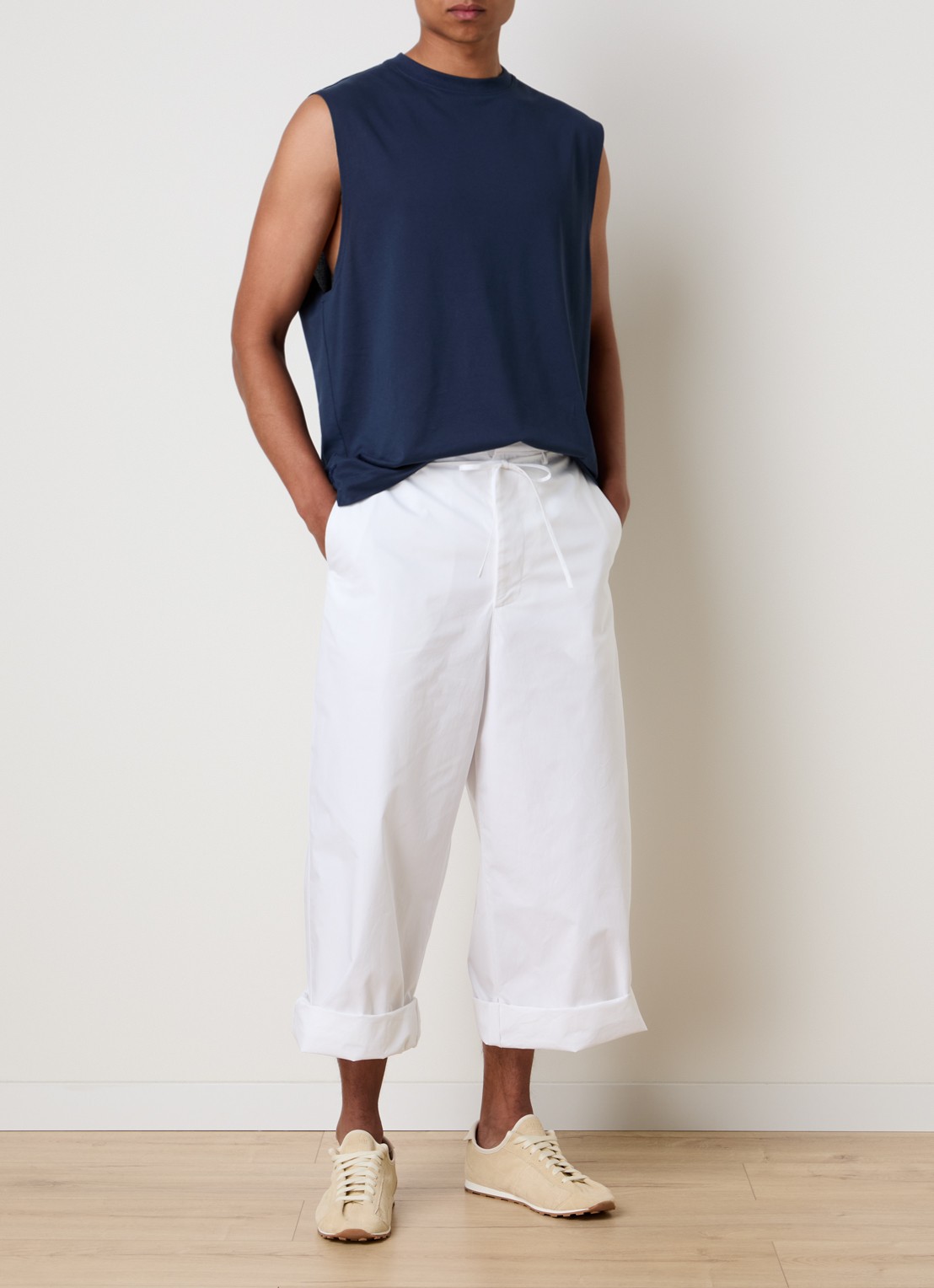 Jacquemus Marcel tanktop met ronde hals - voorkant 2 indigo