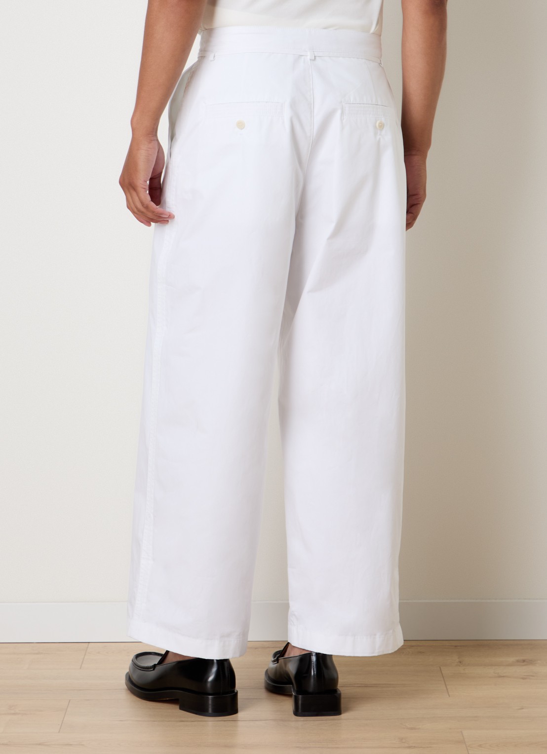 Jacquemus Marin loose fit broek met strikceintuur - achterkant 3 wit