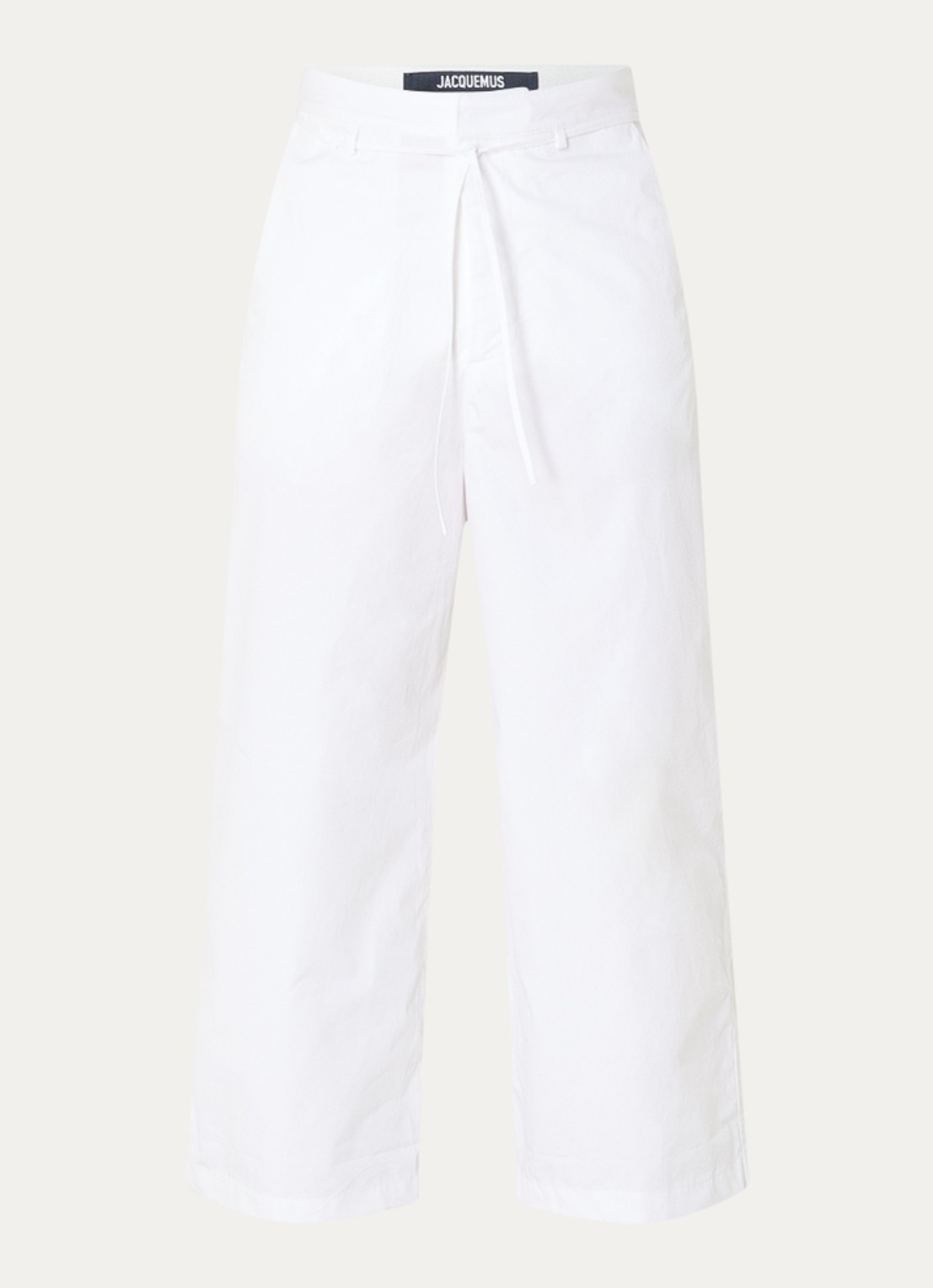 Jacquemus Marin loose fit broek met strikceintuur - voorkant wit