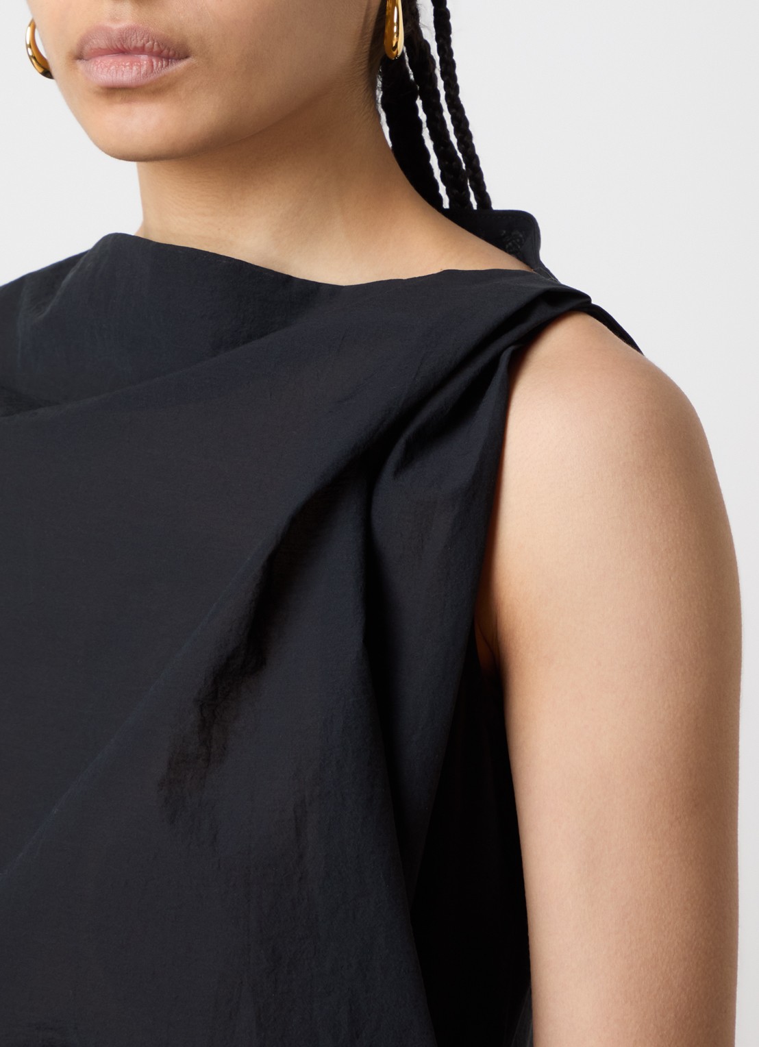 Jacquemus Midi kokerjurk met asymmetrische hals - detail 5 zwart