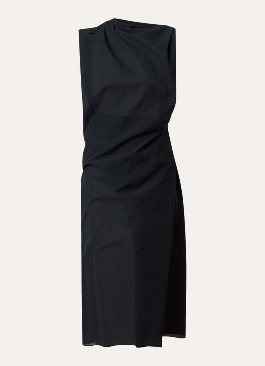 Jacquemus Midi kokerjurk met asymmetrische hals - voorkant 2 zwart