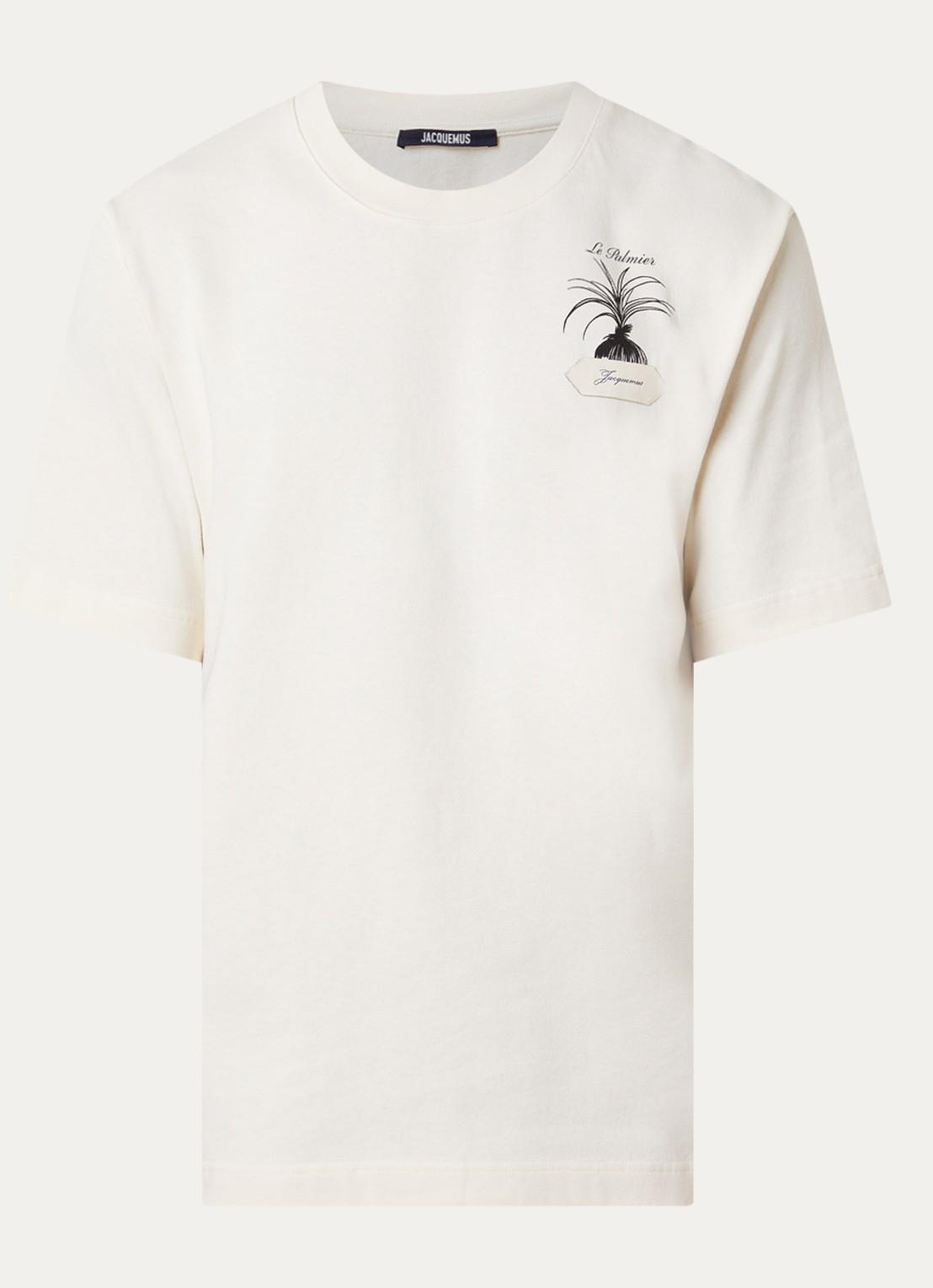 Jacquemus Palmier T-shirt met logoprint - voorkant gebroken wit