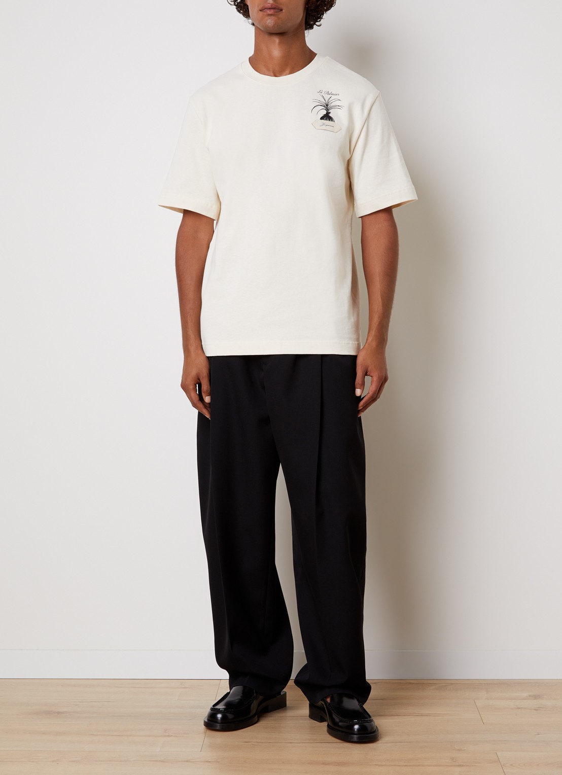 Jacquemus Palmier T-shirt met logoprint - voorkant 2 gebroken wit