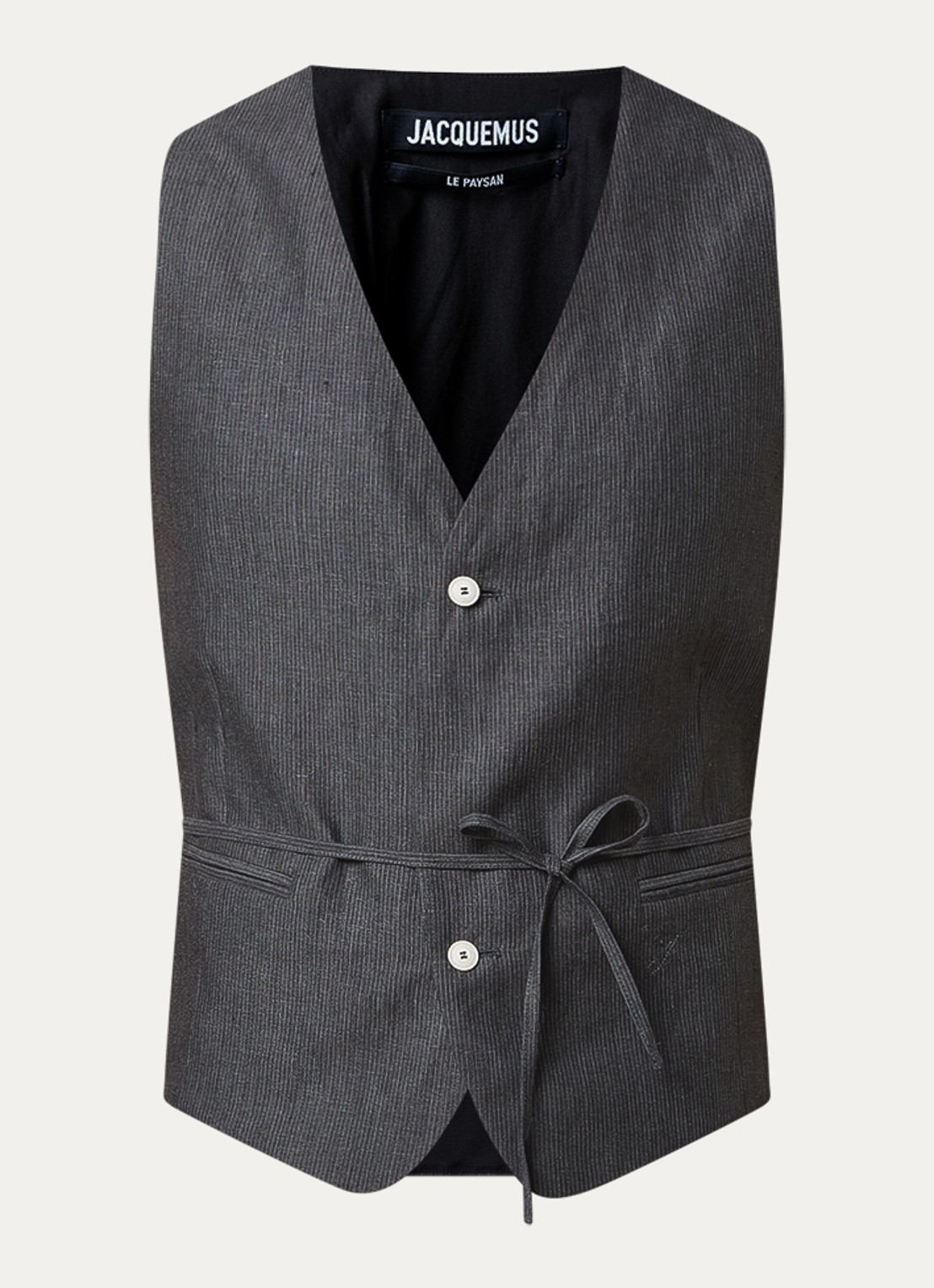 Jacquemus Paysan gilet met strikdetail - voorkant 2 donkergrijs