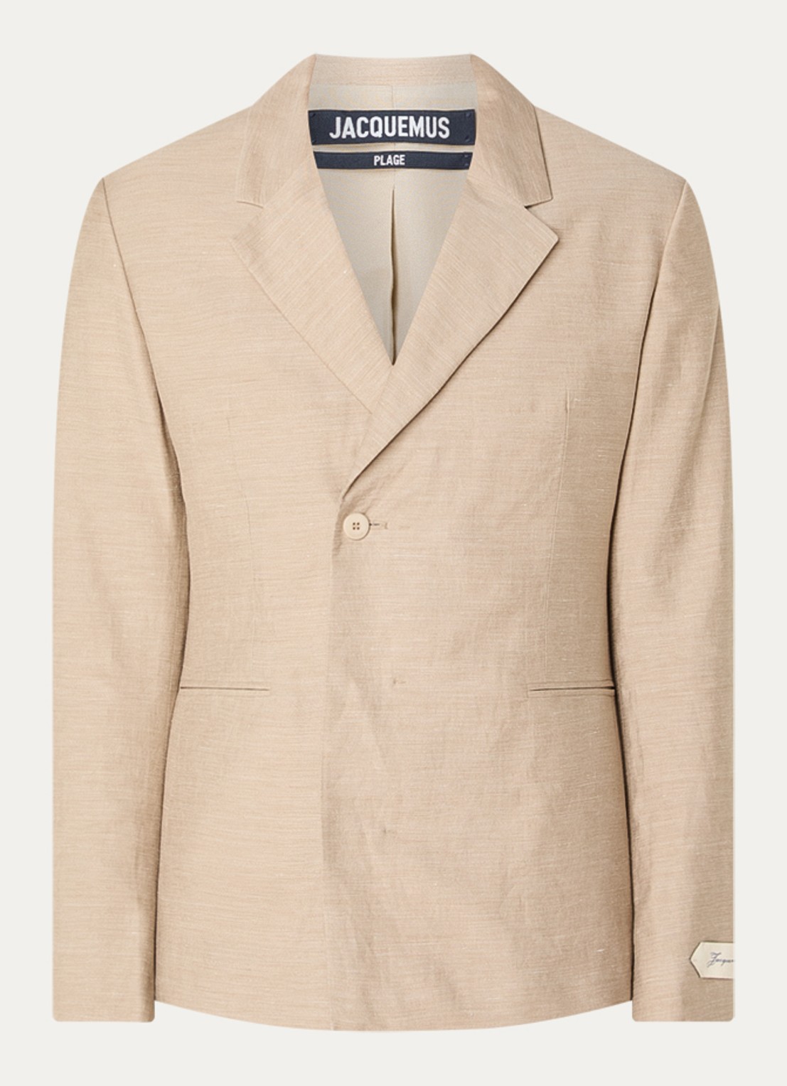 Jacquemus Regular fit colbert in linnenblend - voorkant 4 beige