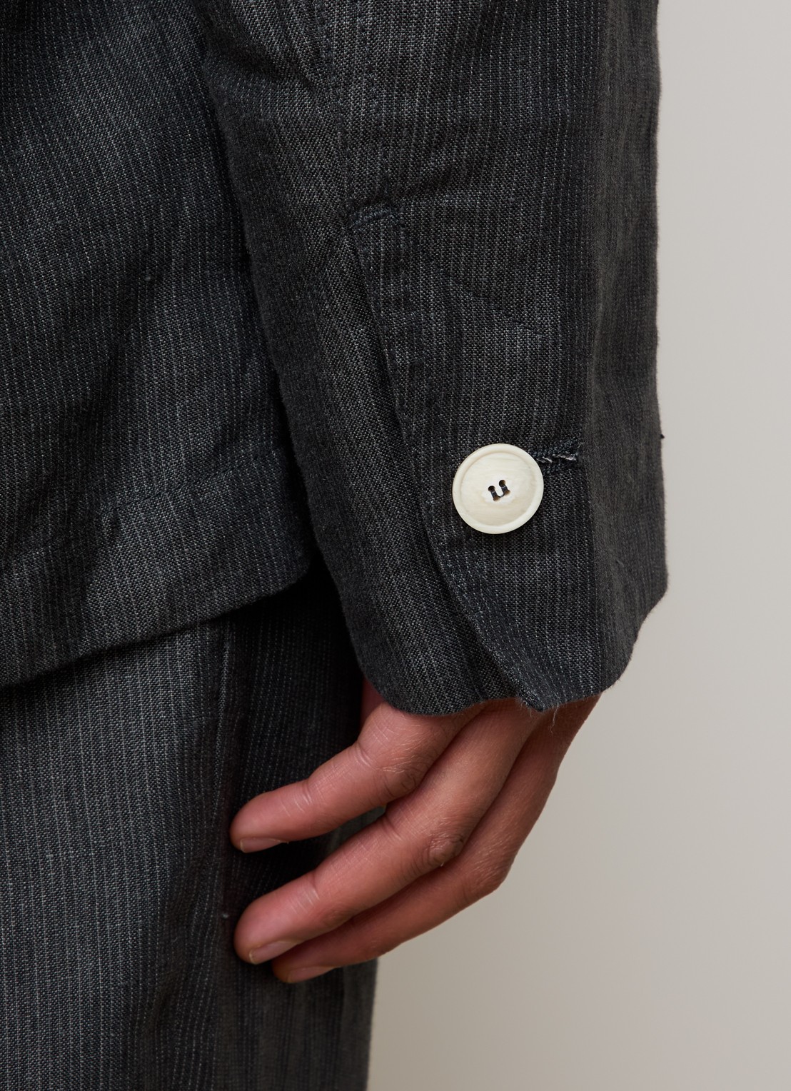 Jacquemus Regular fit colbert met opgestikte zakken - detail 5 donkergrijs