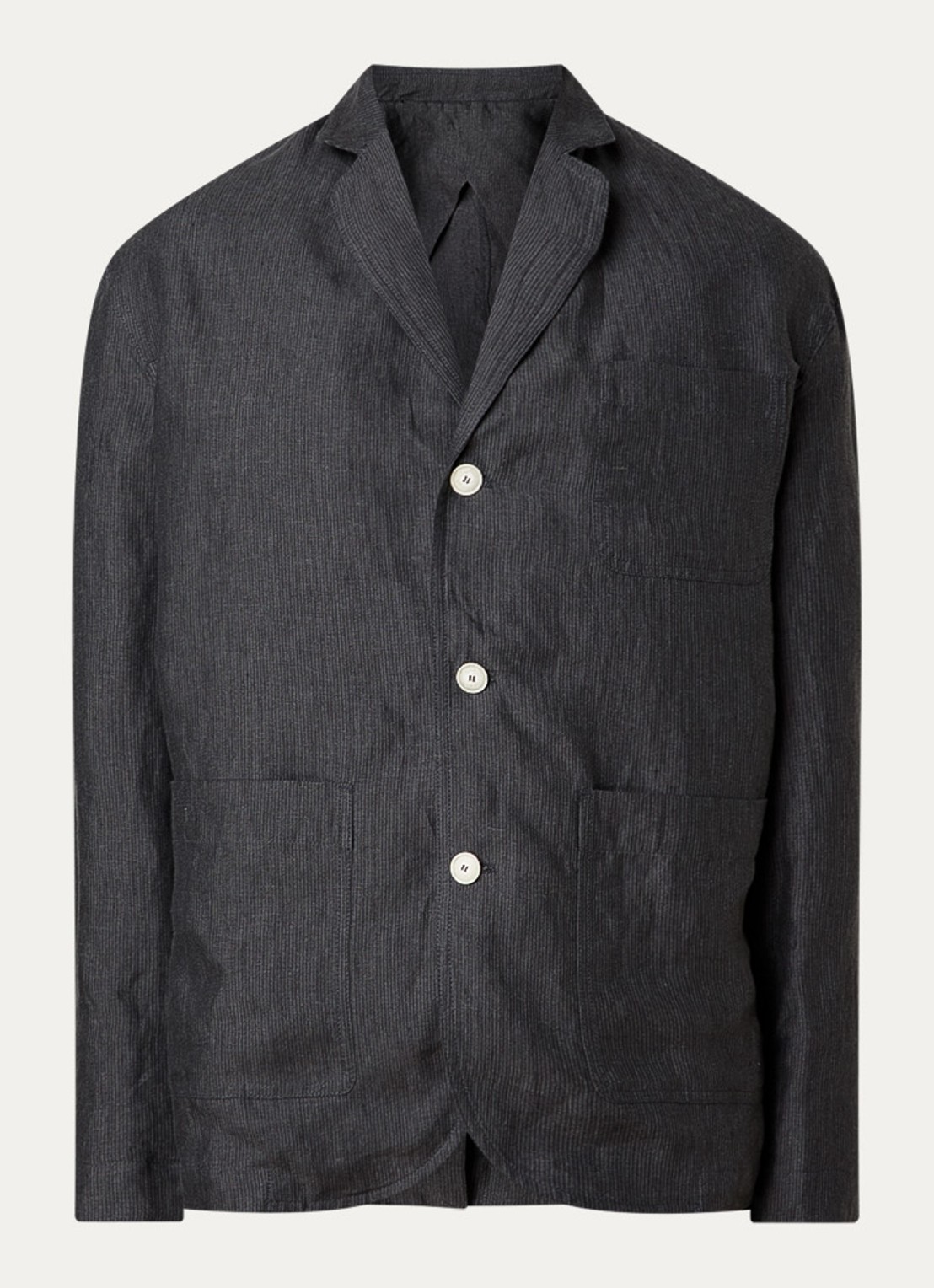 Jacquemus Regular fit colbert met opgestikte zakken - voorkant donkergrijs