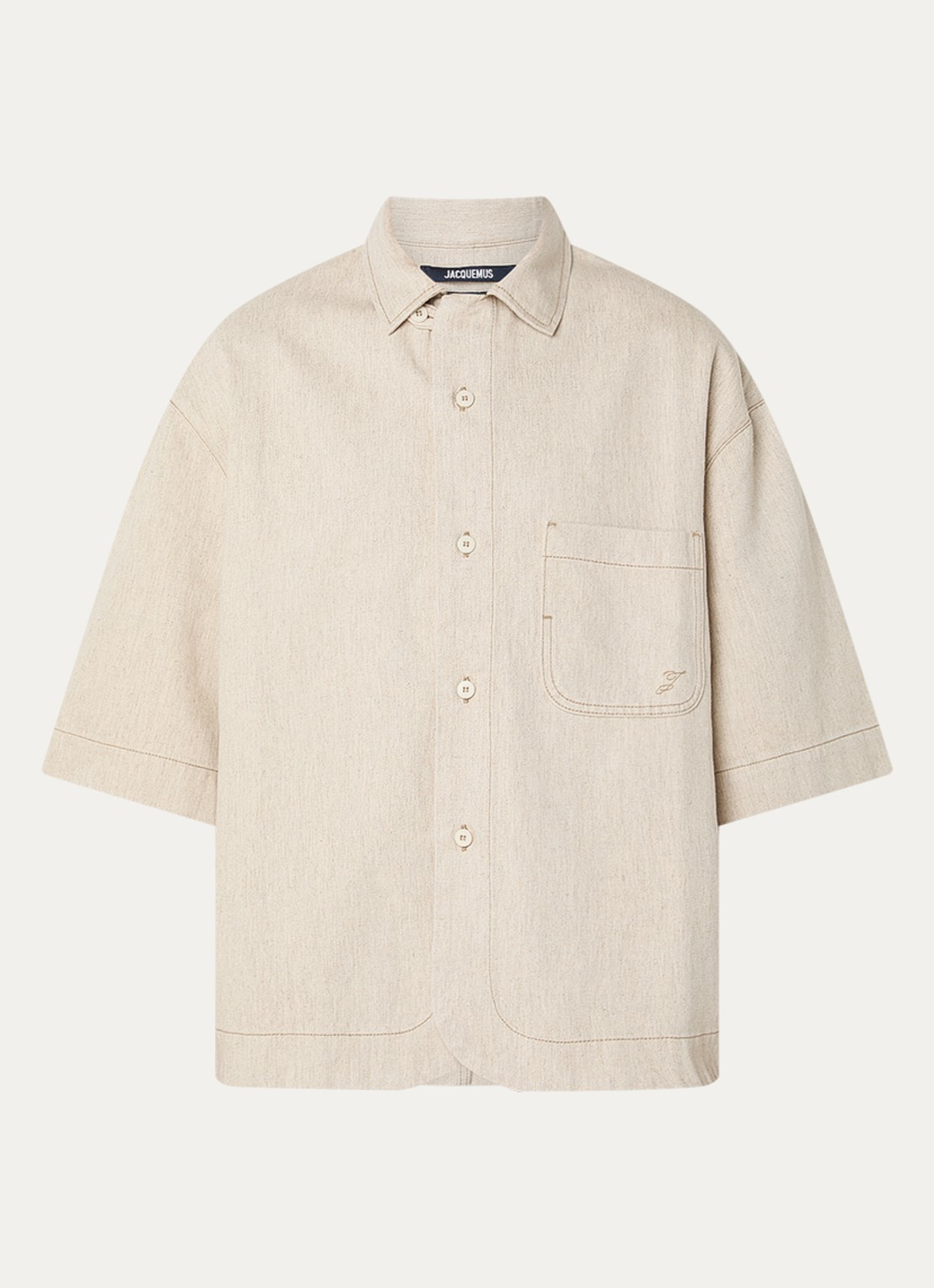 Jacquemus Regular fit overhemd met borstzak - voorkant 4 creme