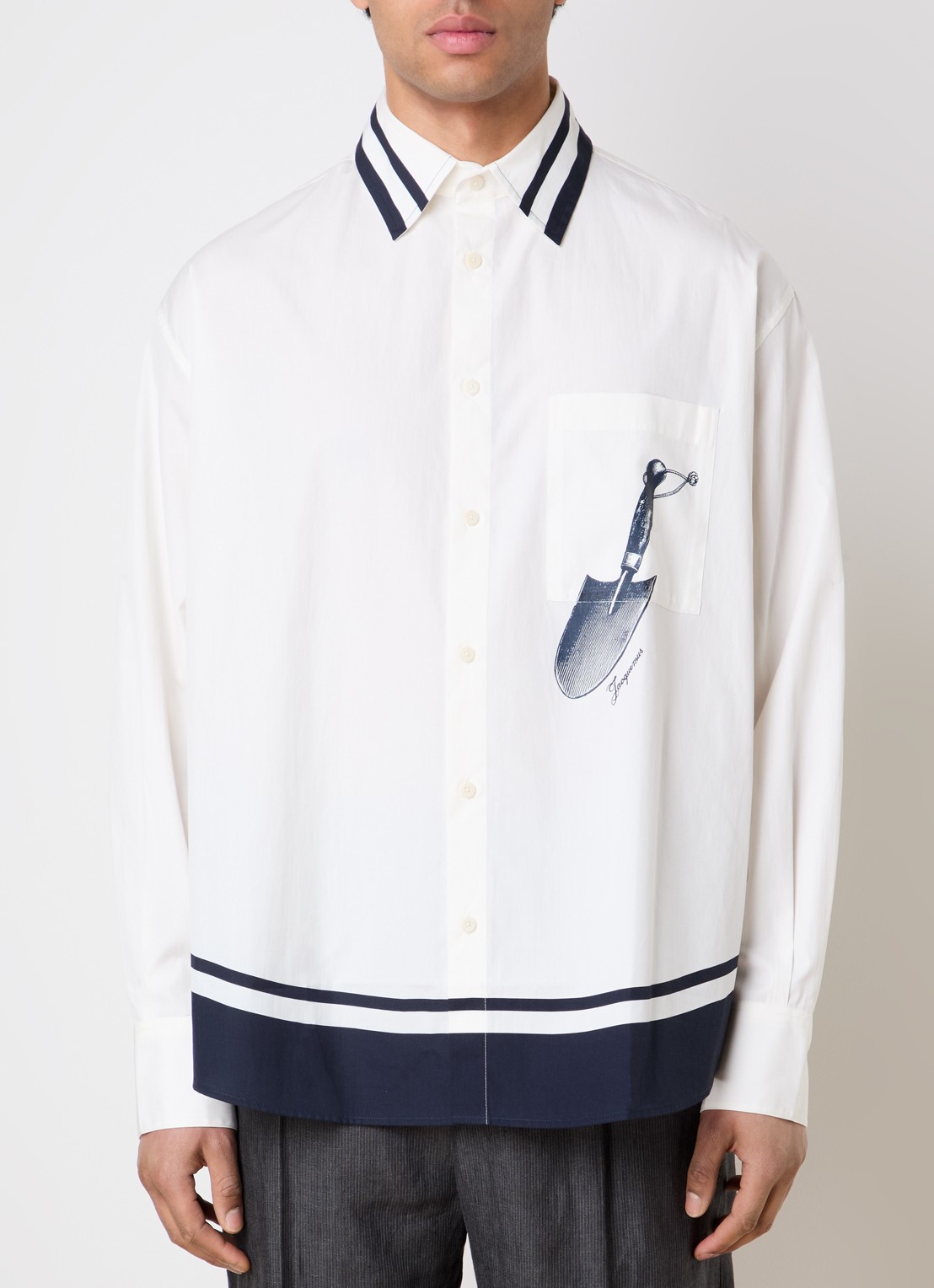 Jacquemus Regular fit overhemd met print - detail 4 wit