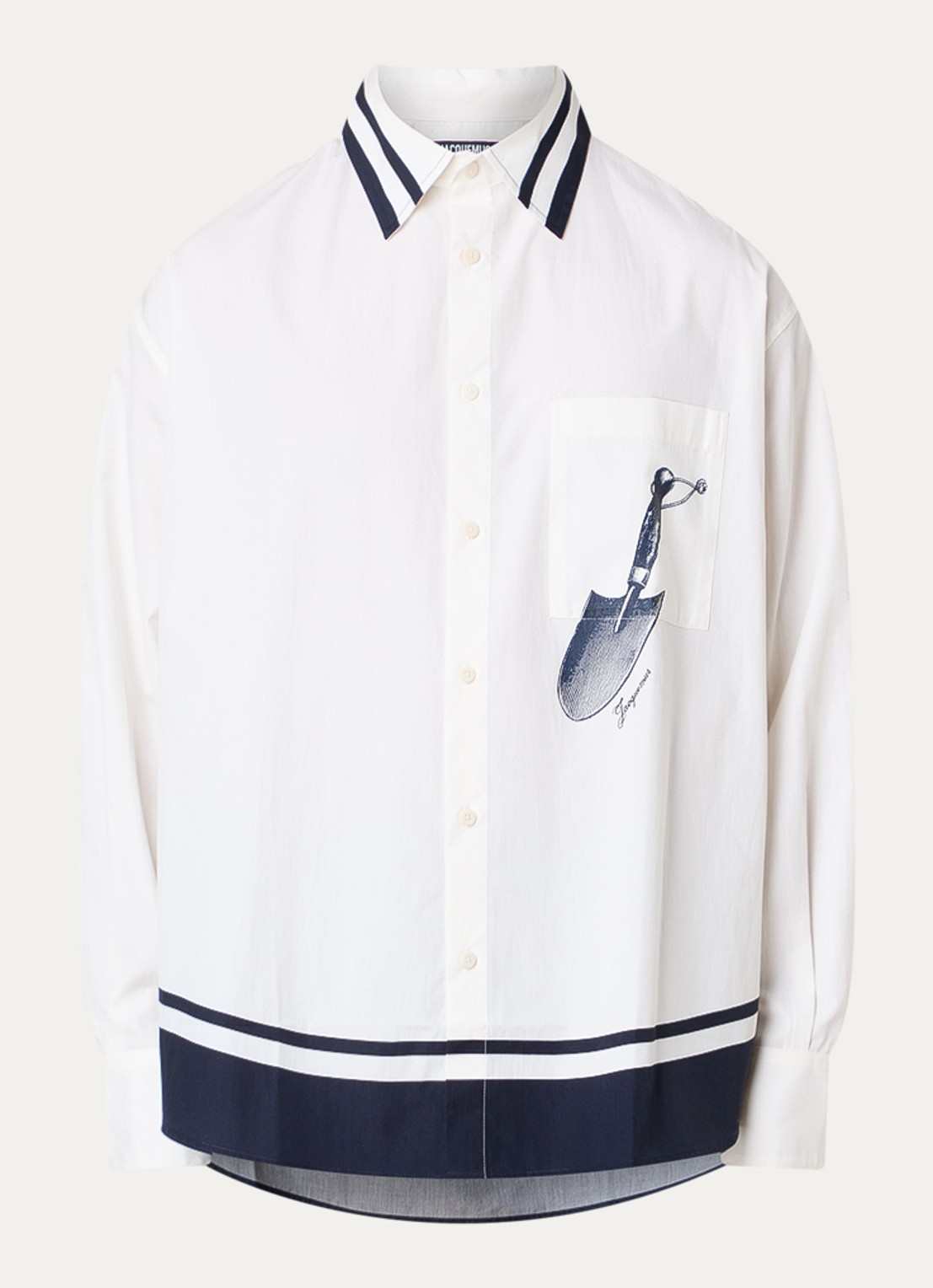 Jacquemus Regular fit overhemd met print - voorkant wit