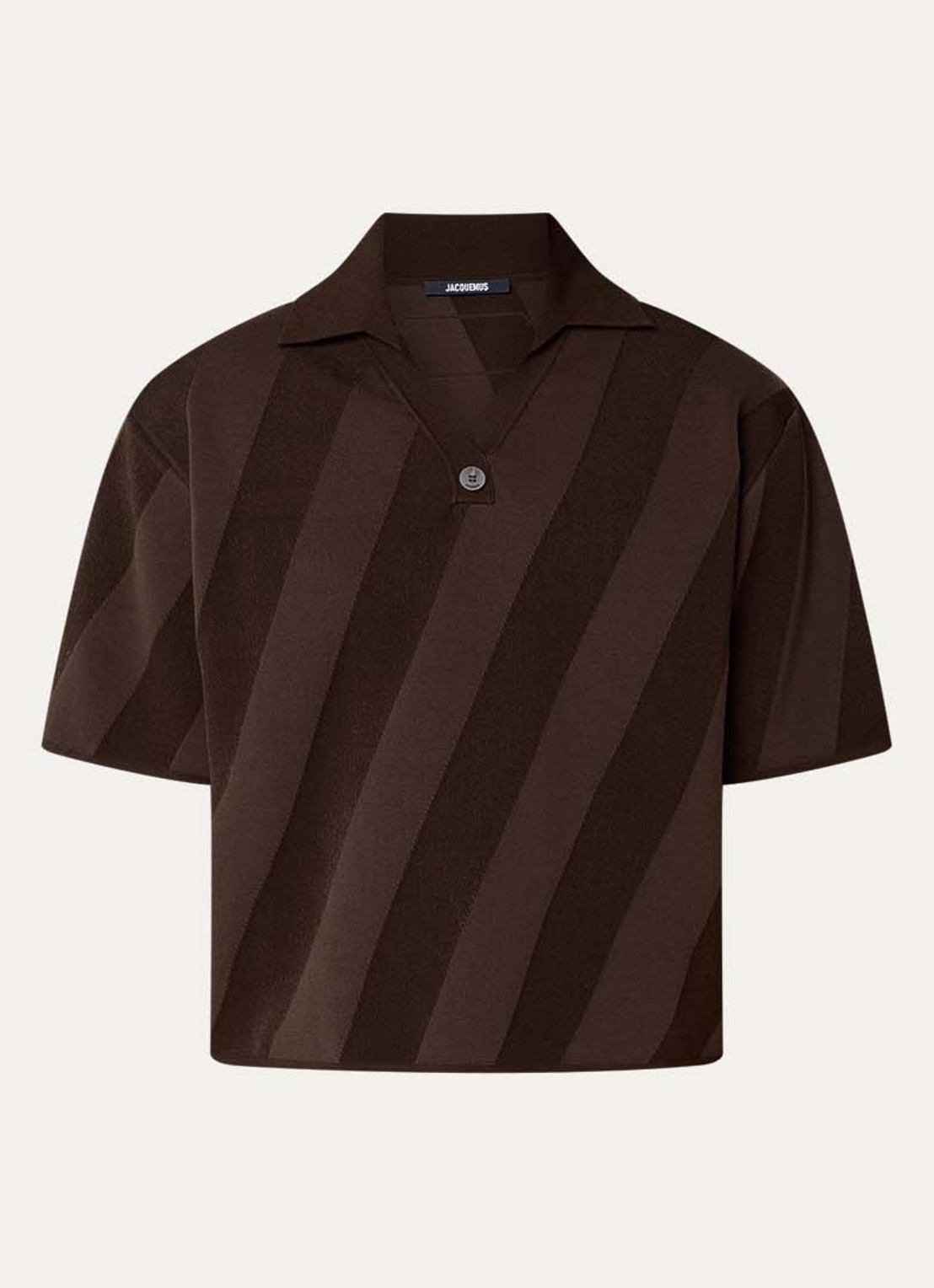 Jacquemus Regular fit polo met streepprint - voorkant 3 donkerbruin