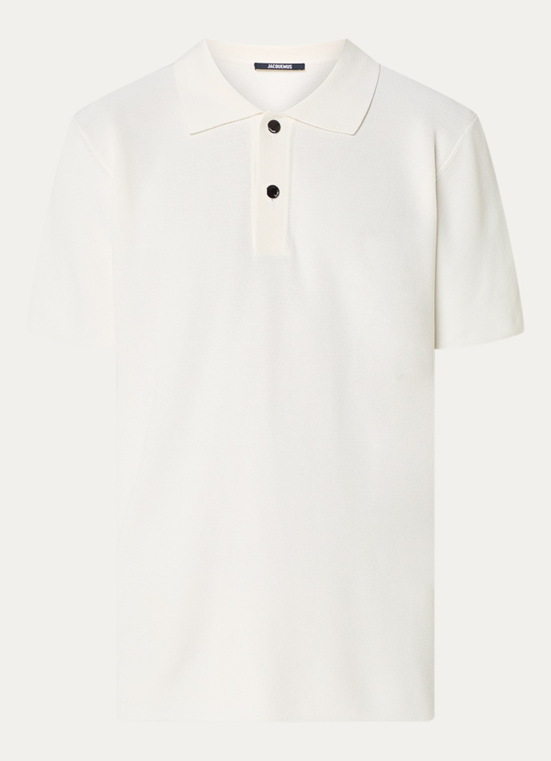 Jacquemus Regular fit polo met structuur - voorkant 3 gebroken wit