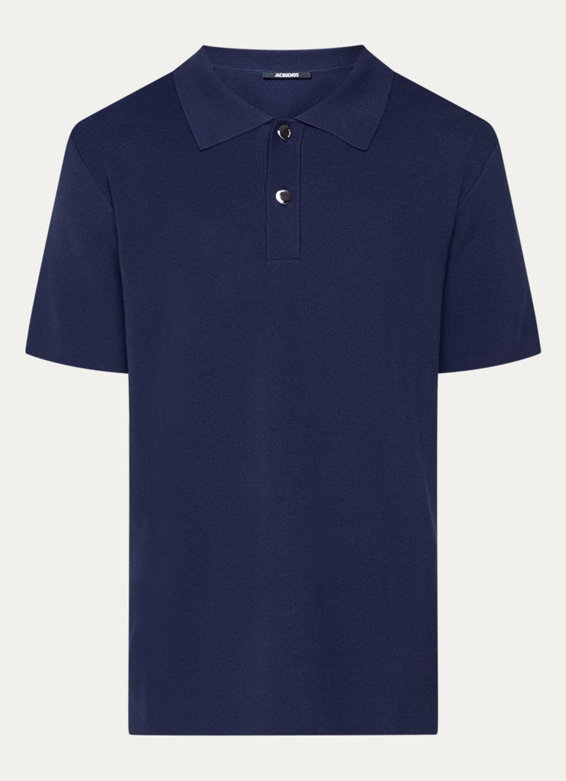 Jacquemus Regular fit polo met structuur - voorkant 4 donkerblauw