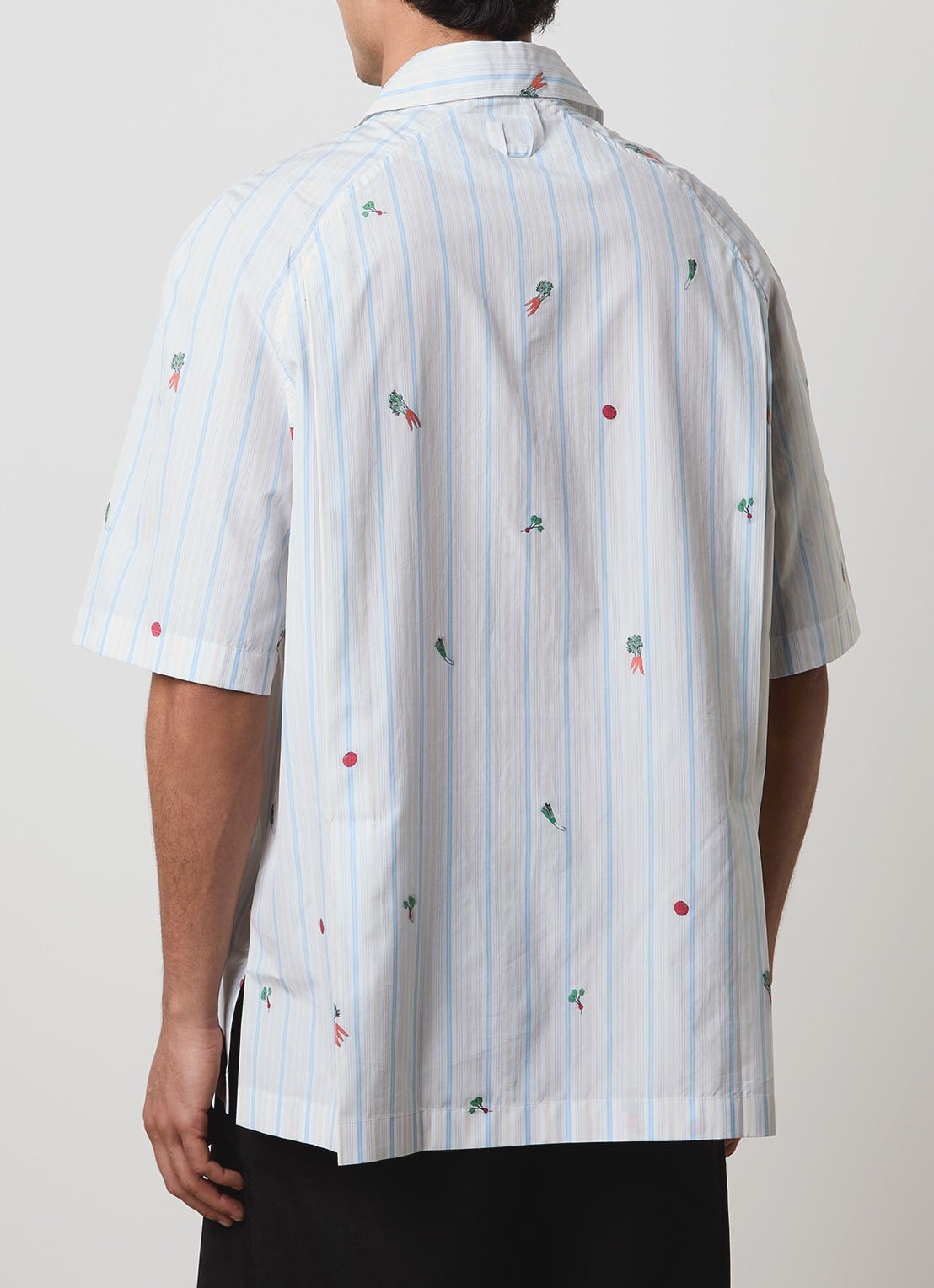 Jacquemus Romarin regular fit overhemd met streepprint - achterkant lichtblauw