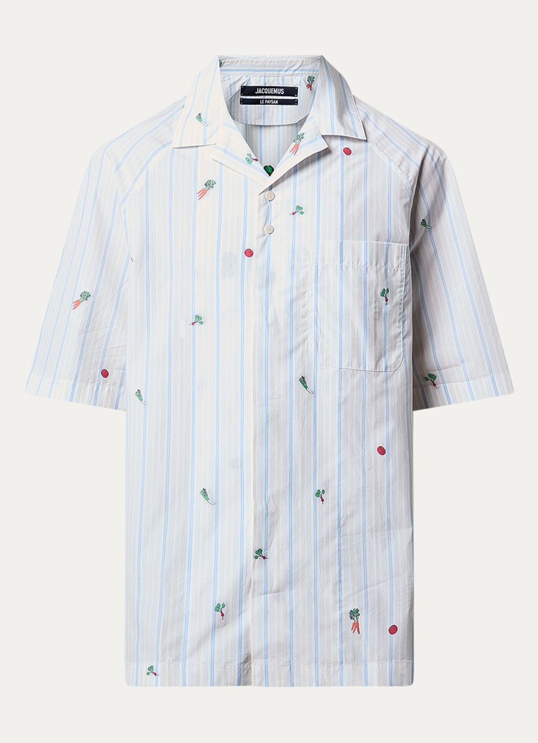Jacquemus Romarin regular fit overhemd met streepprint - voorkant 2 lichtblauw