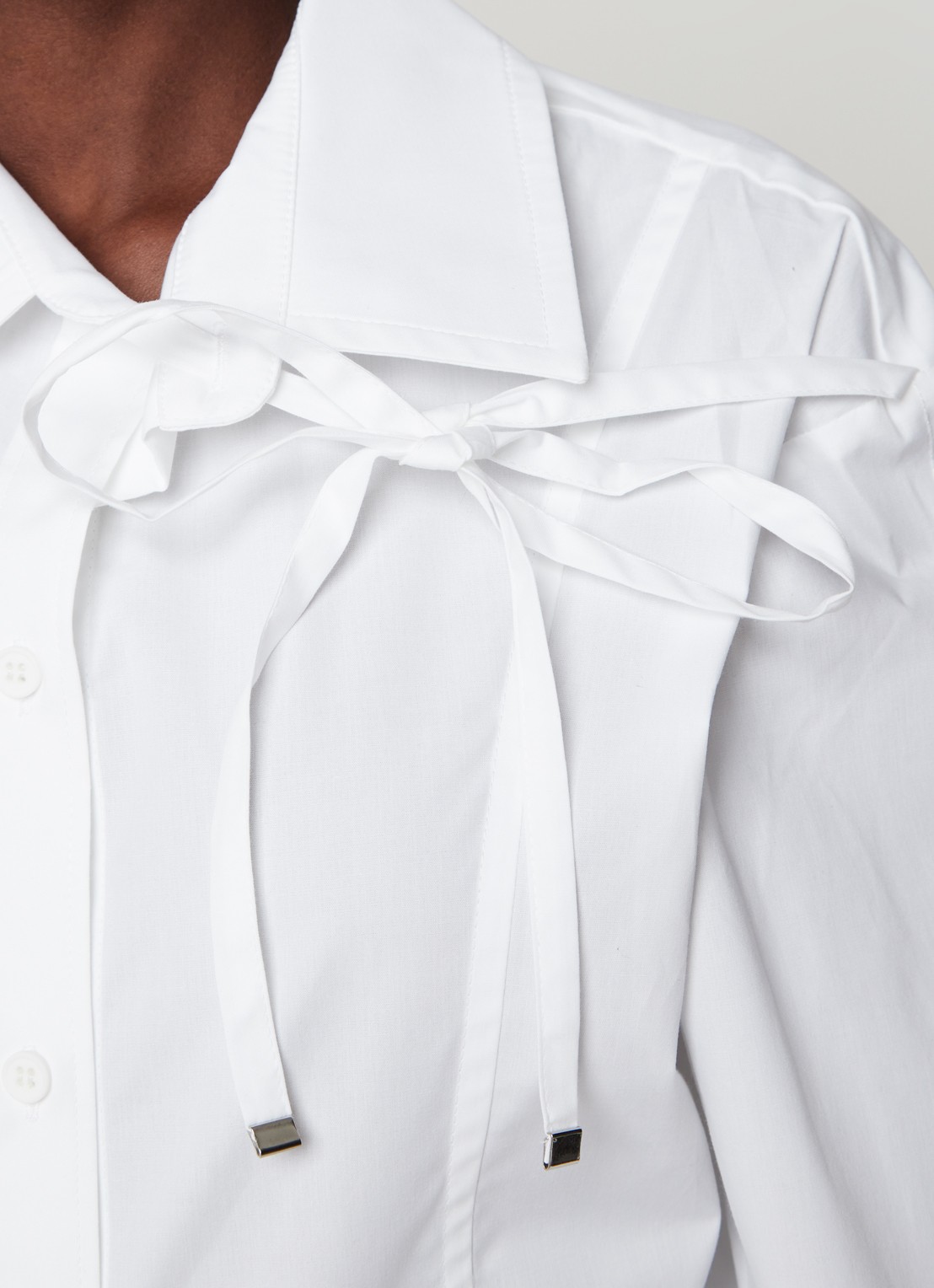 Jacquemus Ruban blouse met asymmetrische kraag - detail 5 wit