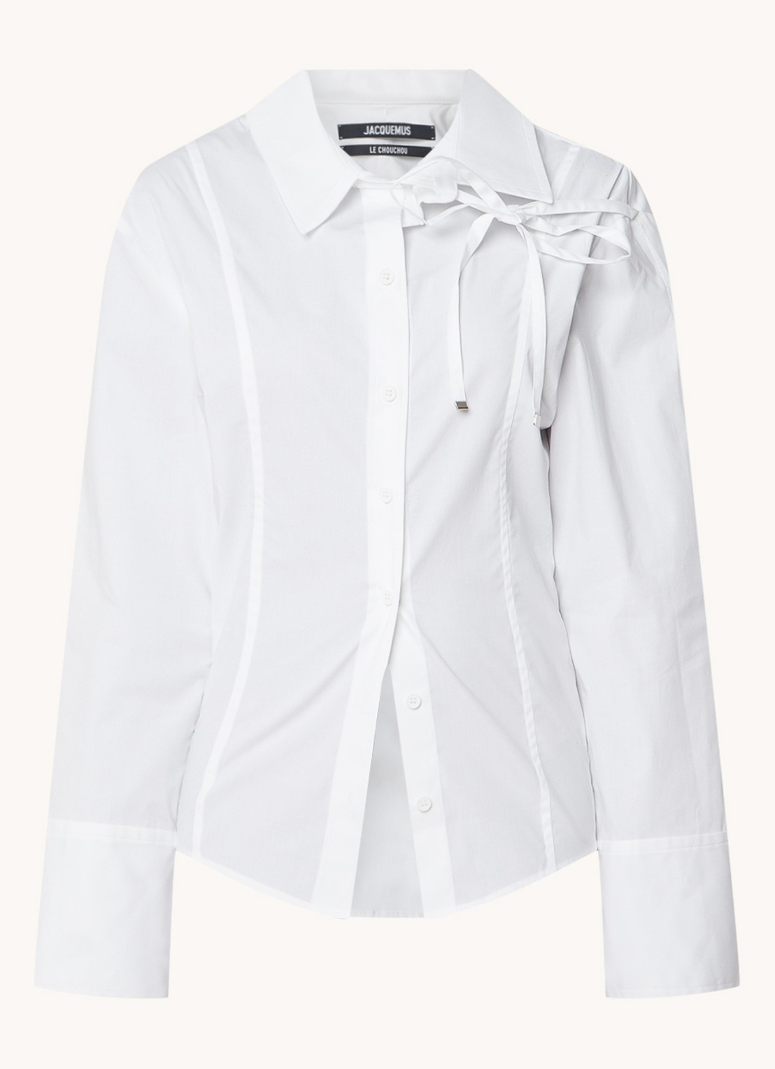 Jacquemus Ruban blouse met asymmetrische kraag - voorkant 2 wit