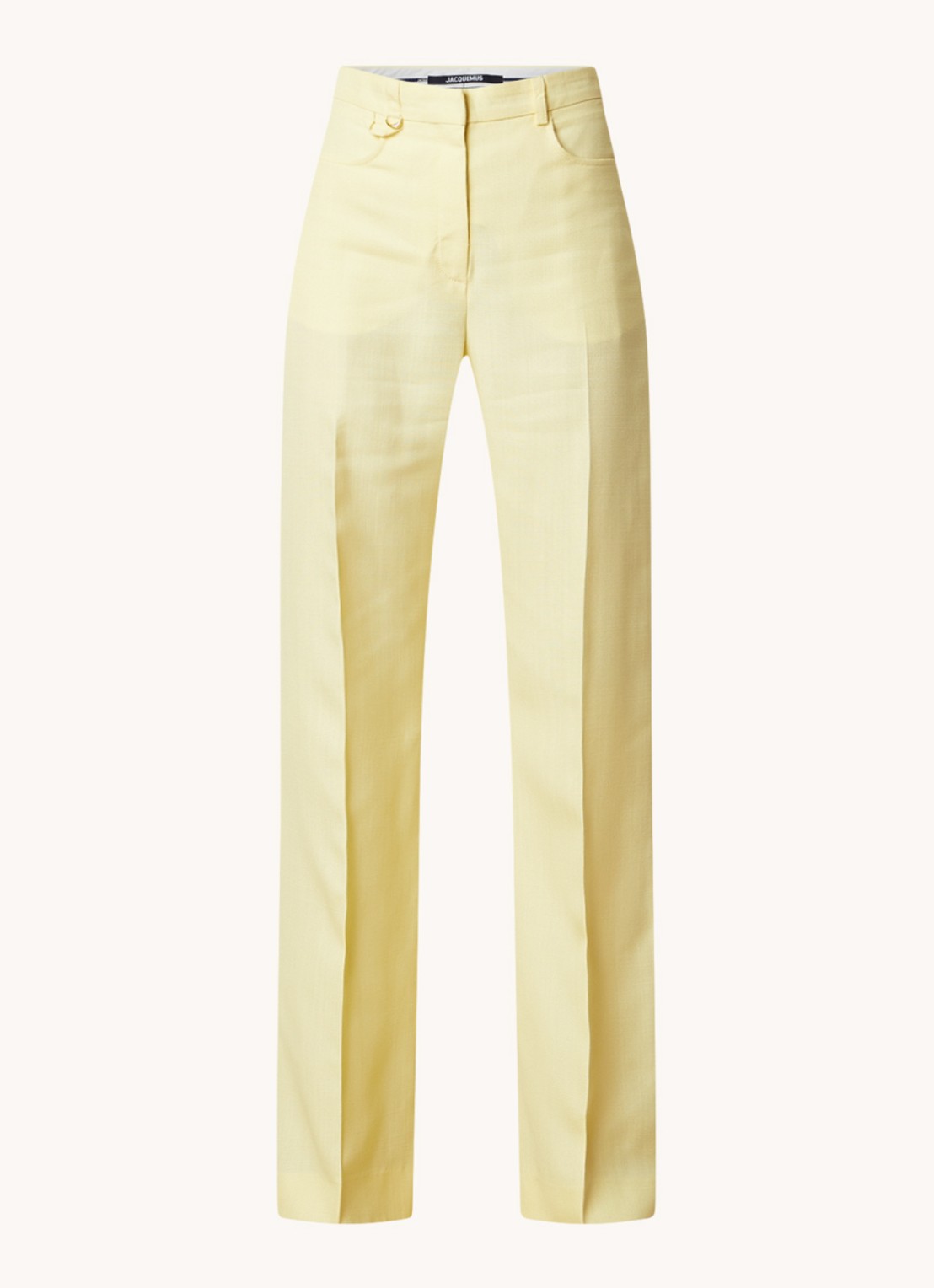 Jacquemus Sauge high waist flared fit pantalon met steekzakken - voorkant 2 lichtgeel