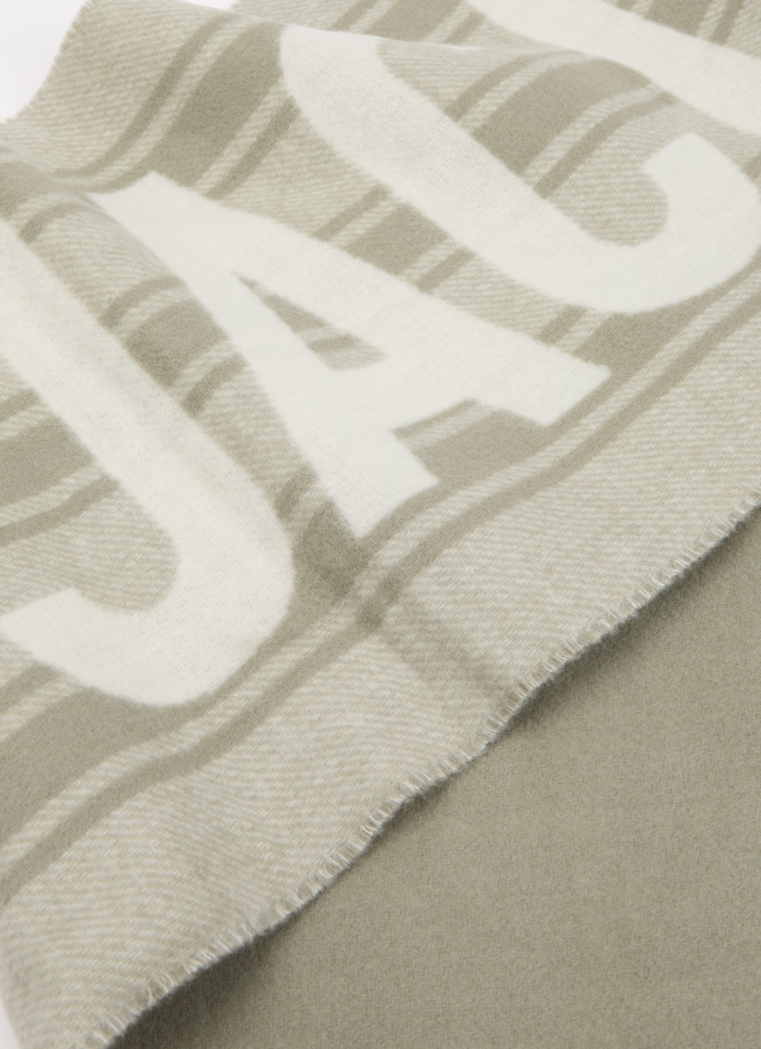 Jacquemus Sjaal van scheerwol met logoprint 35 x 190 cm - detail 2 lindegroen
