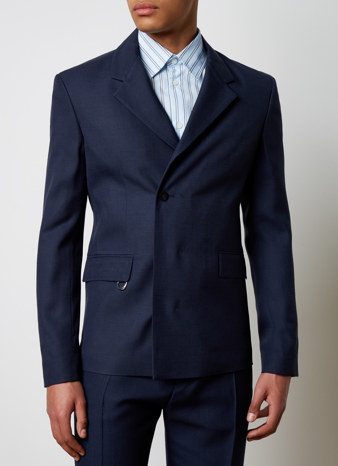 Jacquemus Slim fit colbert met klepzakken - detail 4 donkerblauw