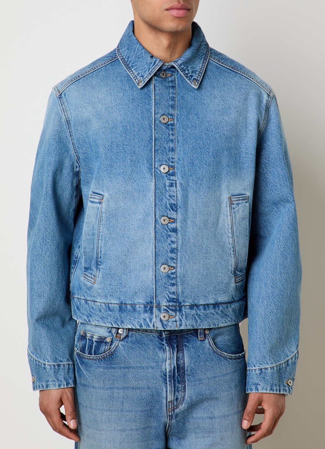 Jacquemus Spijkerjas met steekzakken - detail 3 indigo