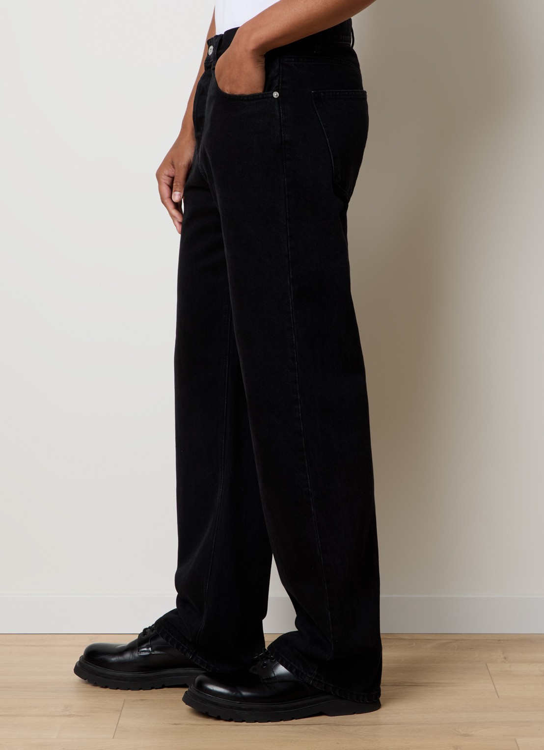 Jacquemus Straight leg jeans met gekleurde wassing - detail 2 zwart