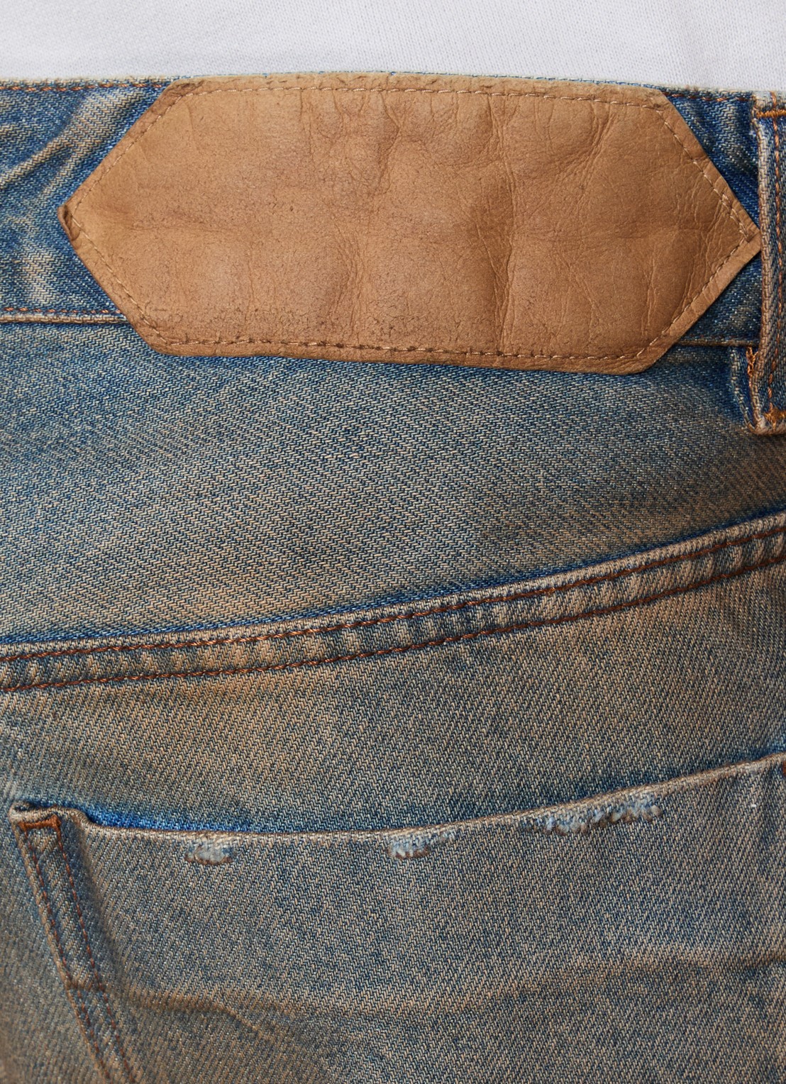 Jacquemus Straight leg jeans met verwassen afwerking - detail 5 beige