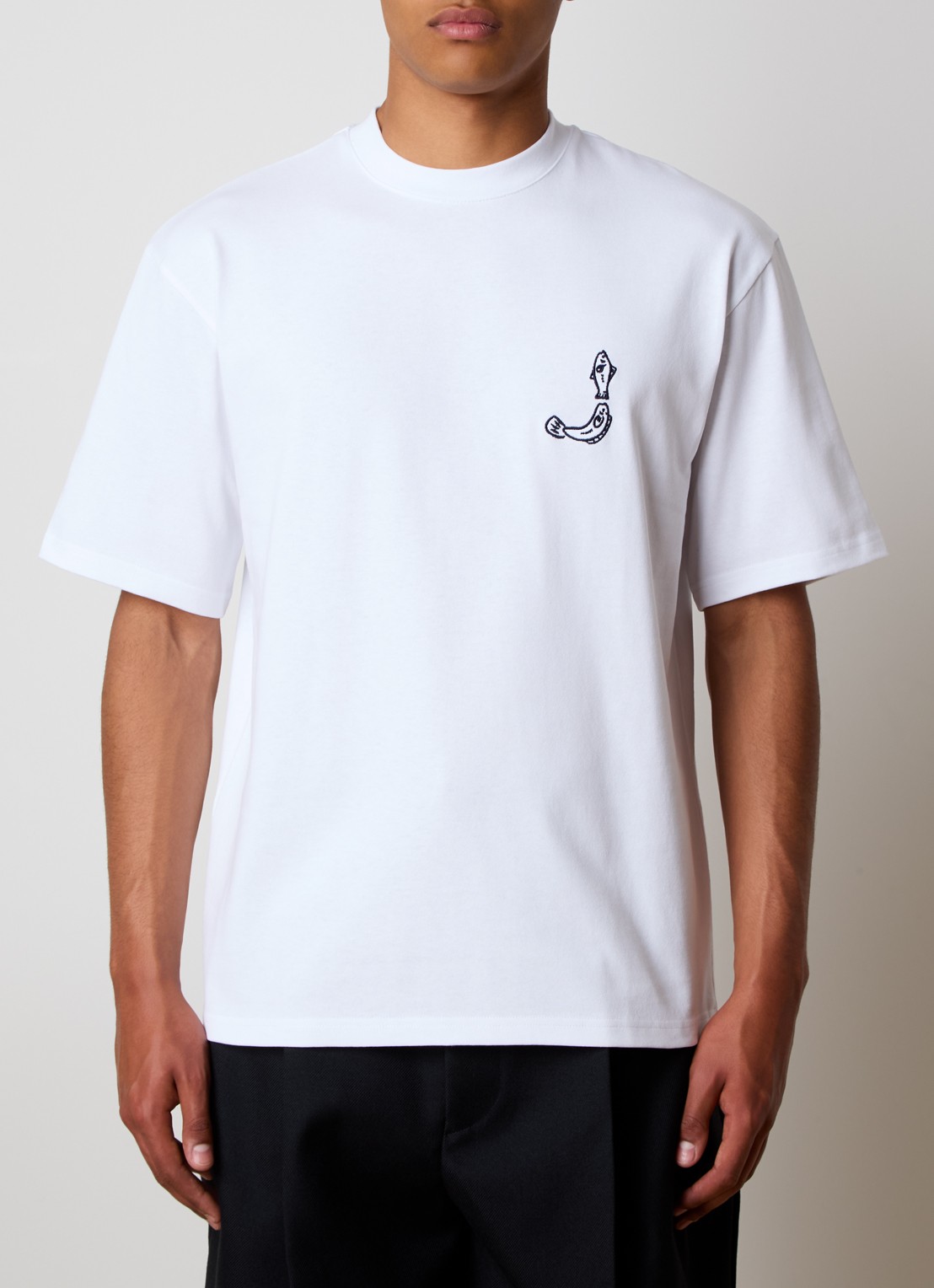 Jacquemus T-shirt met logo- en backprint - achterkant wit