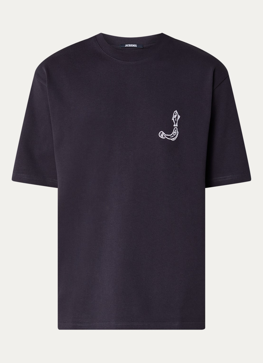 Jacquemus T-shirt met logo- en backprint - voorkant 3 donkerblauw