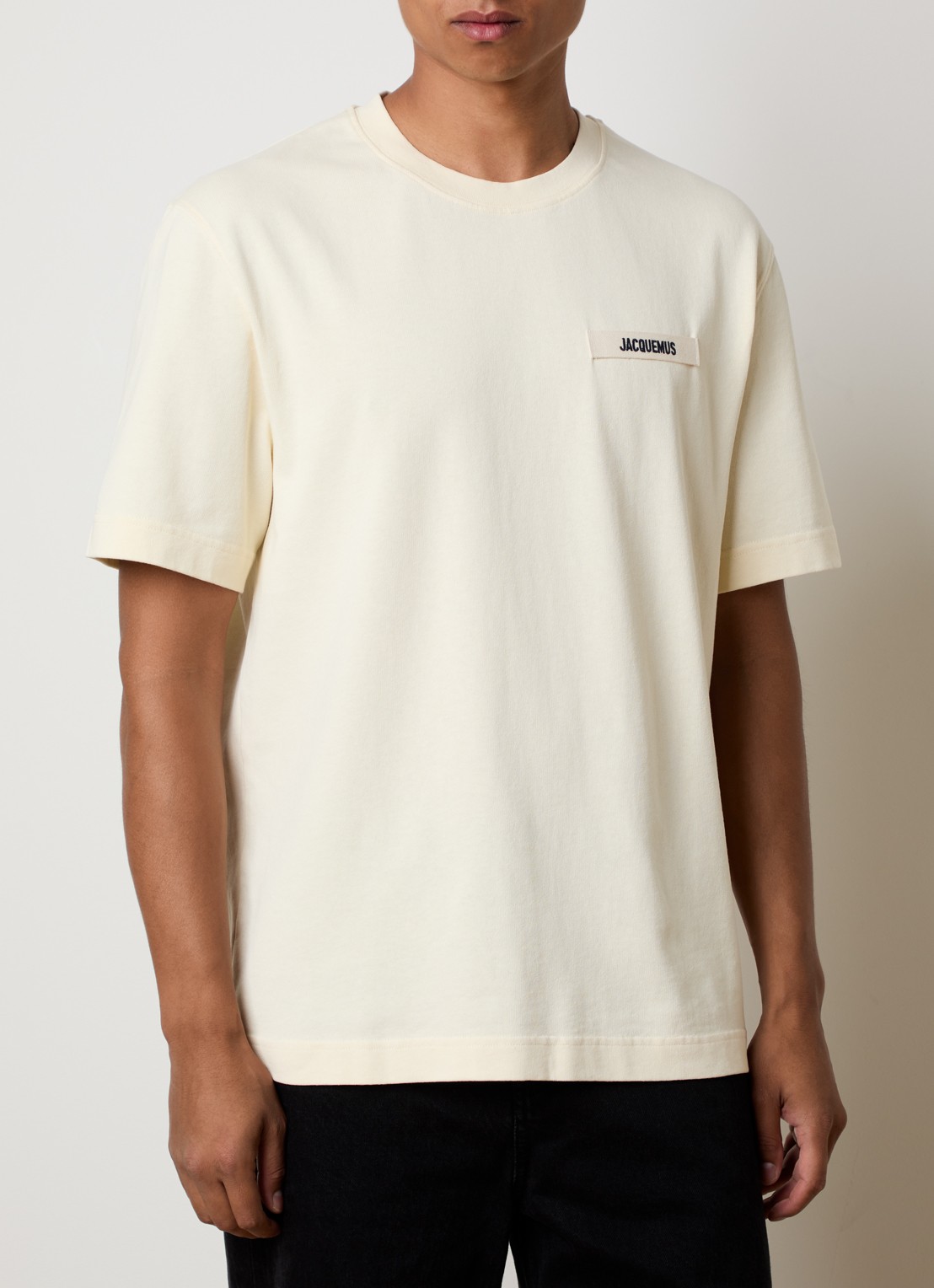 Jacquemus T-shirt met logo - detail 4 lichtgeel