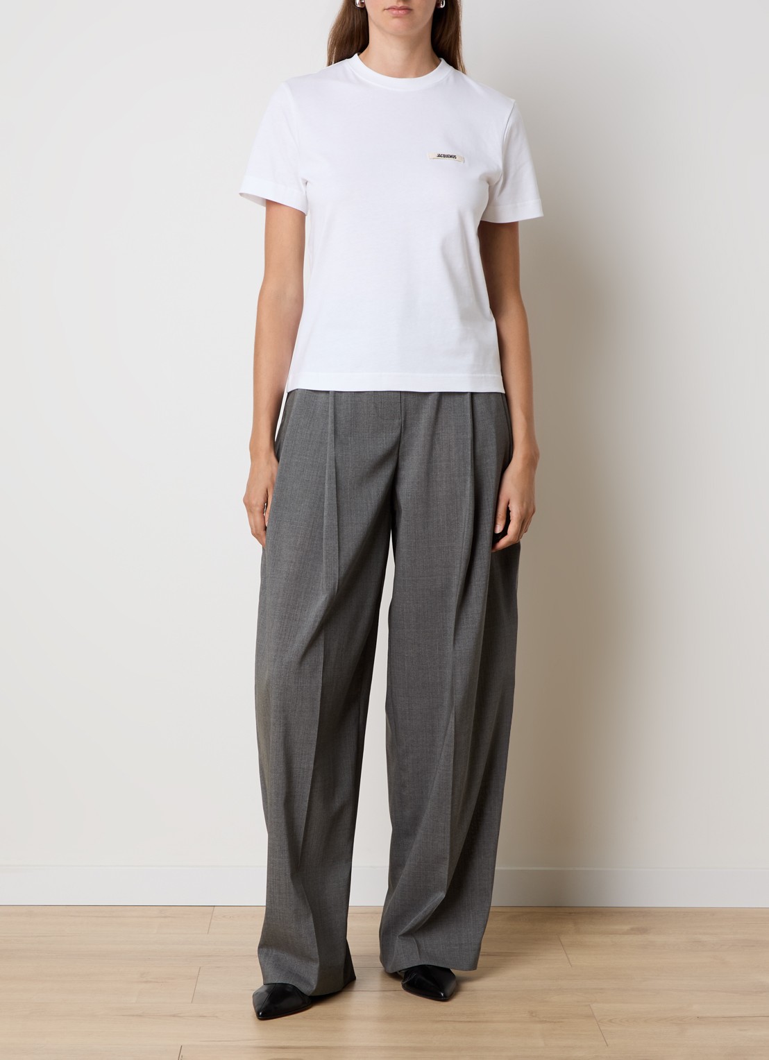 Jacquemus T-shirt met logo - voorkant 2 wit
