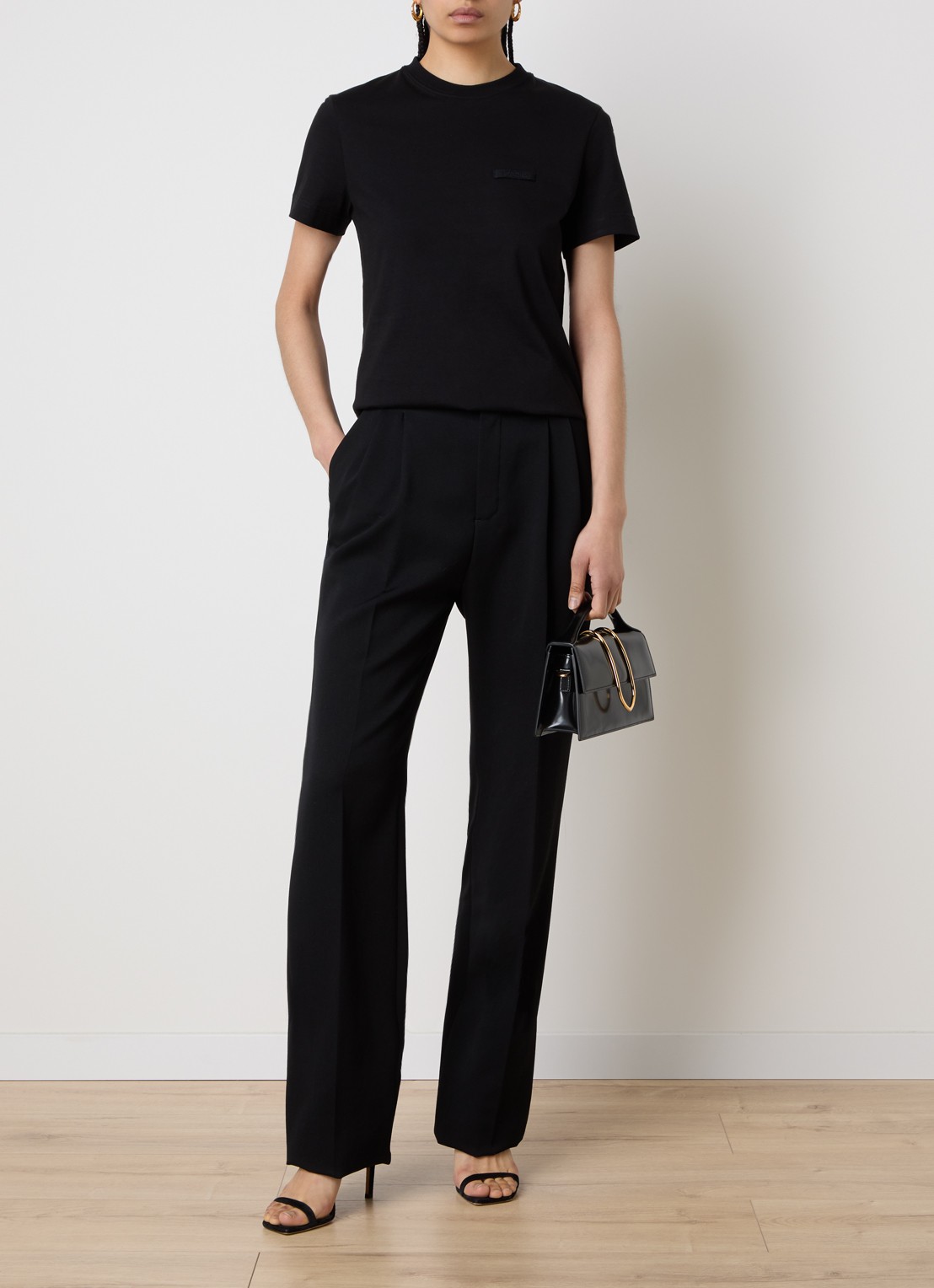 Jacquemus T-shirt met logo - voorkant 3 zwart