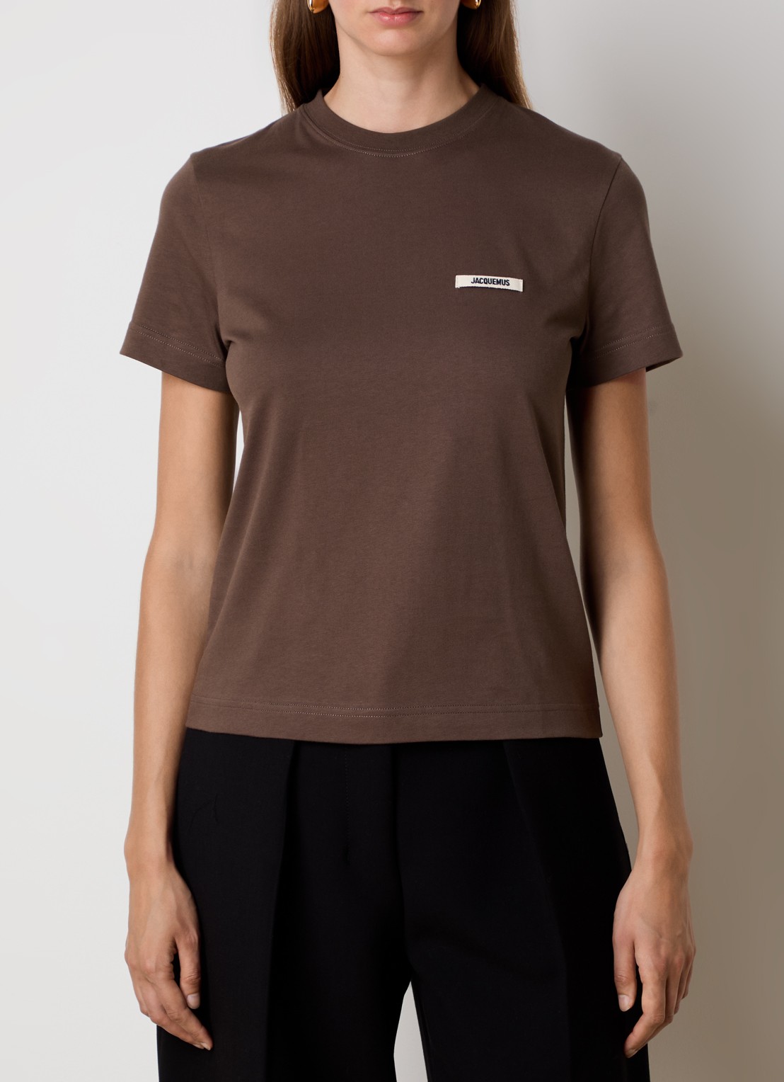Jacquemus T-shirt met logo - detail 4 donkerbruin