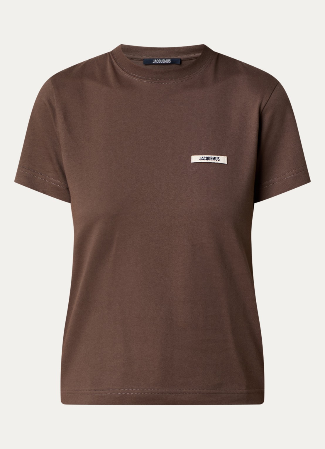 Jacquemus T-shirt met logo - voorkant 2 donkerbruin