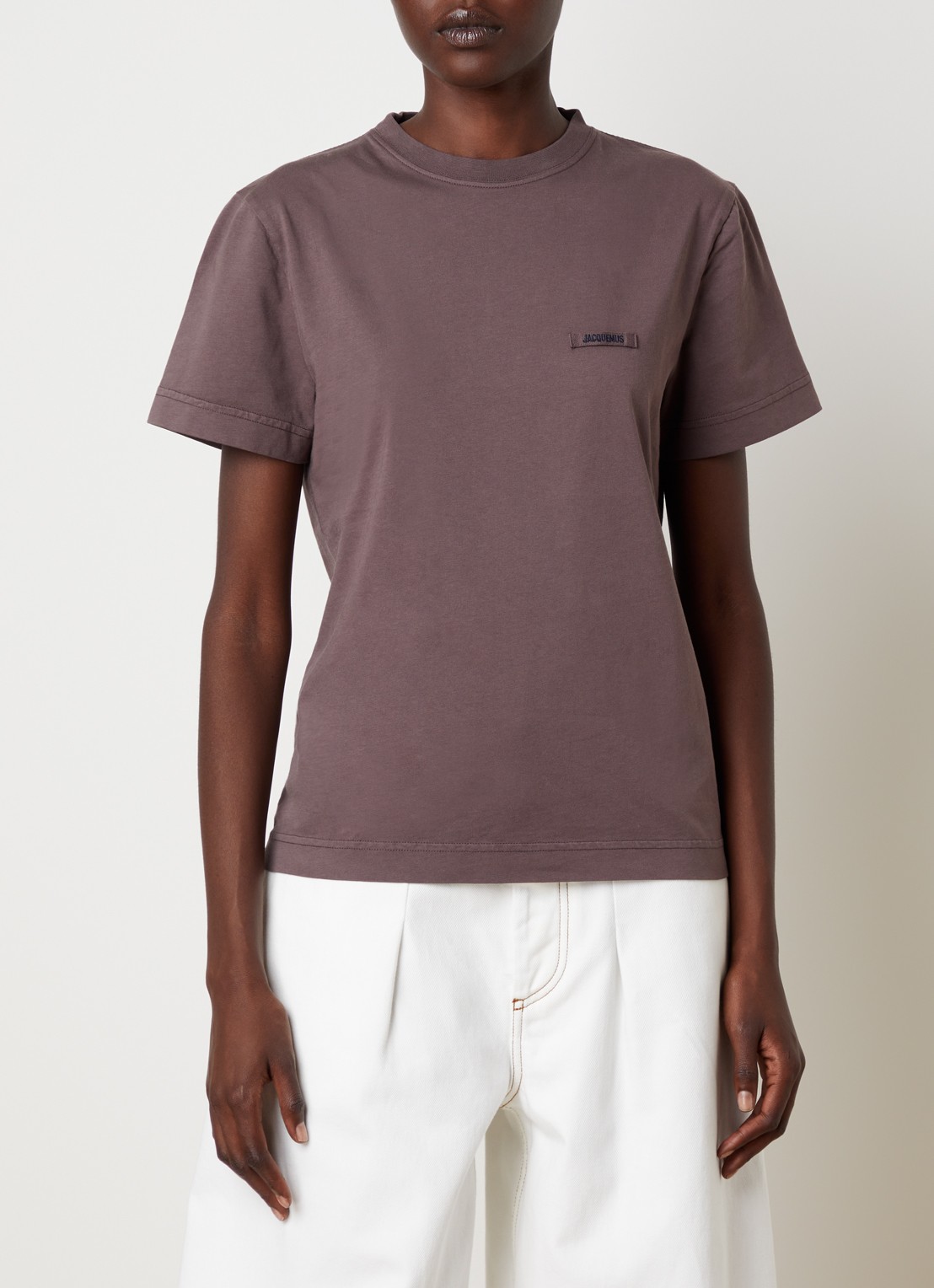 Jacquemus T-shirt met logo - detail taupe
