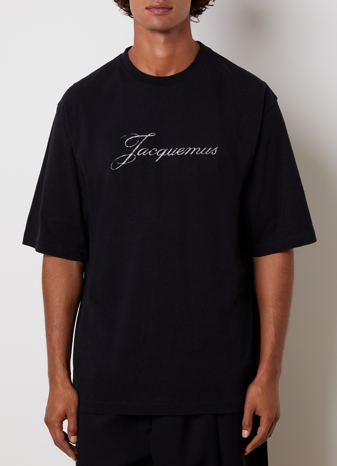 Jacquemus T-shirt met logoprint - detail zwart