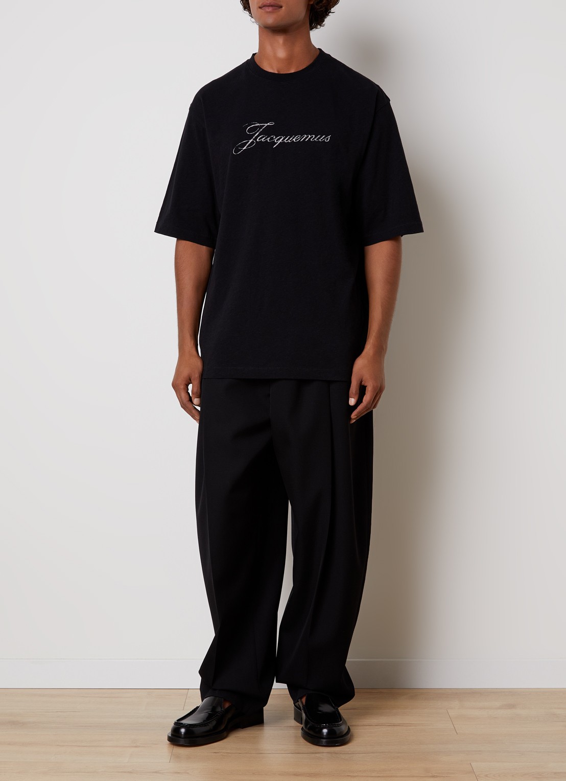 Jacquemus T-shirt met logoprint - voorkant 4 zwart