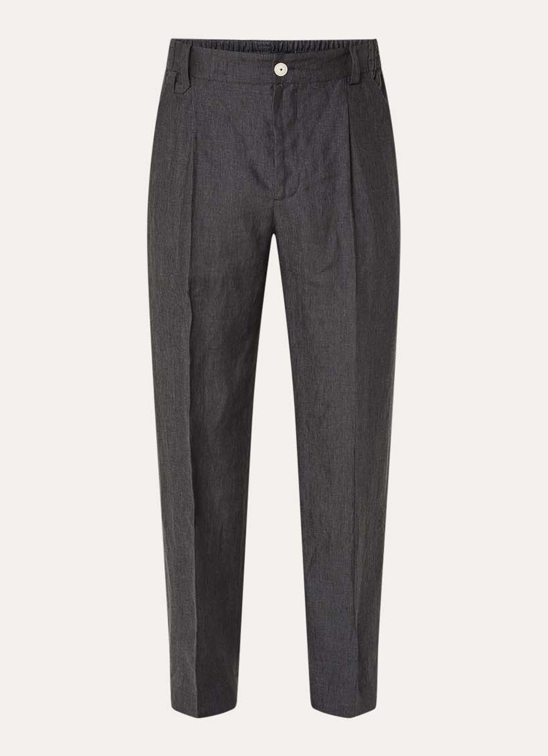 Jacquemus Tapered fit pantalon van linnen met streepprint - voorkant 2 donkergrijs