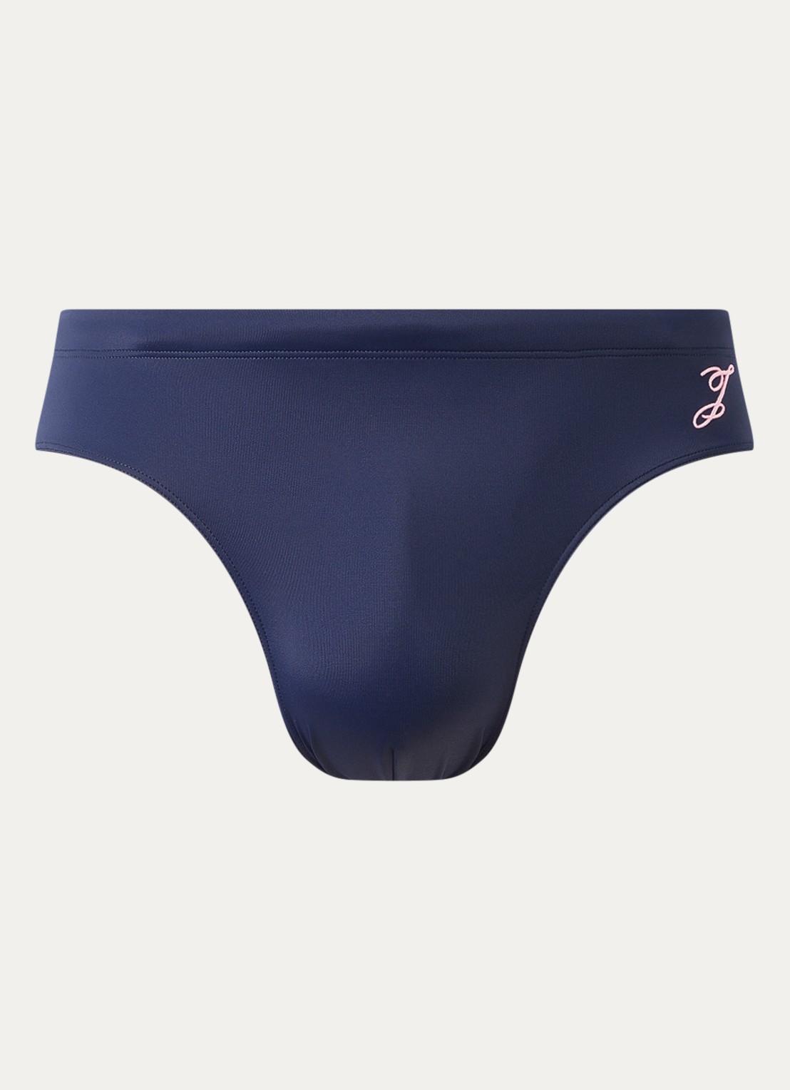 Jacquemus Zwemslip met logoborduring - voorkant donkerblauw