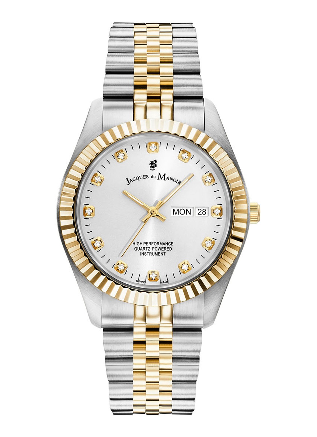 Jacques du Manoir Inspiration DayDate horloge JWG00303 - voorkant zilver