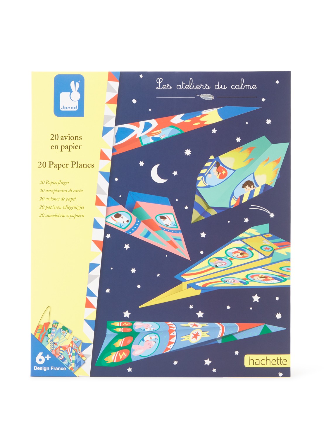 Janod Atelier vouwpapier vliegtuigen - voorkant 2 multicolor