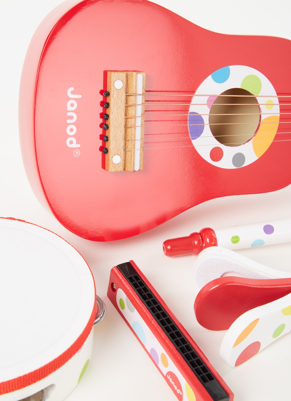Janod Confetti Music Live muziekset 5-delig - detail 3 rood