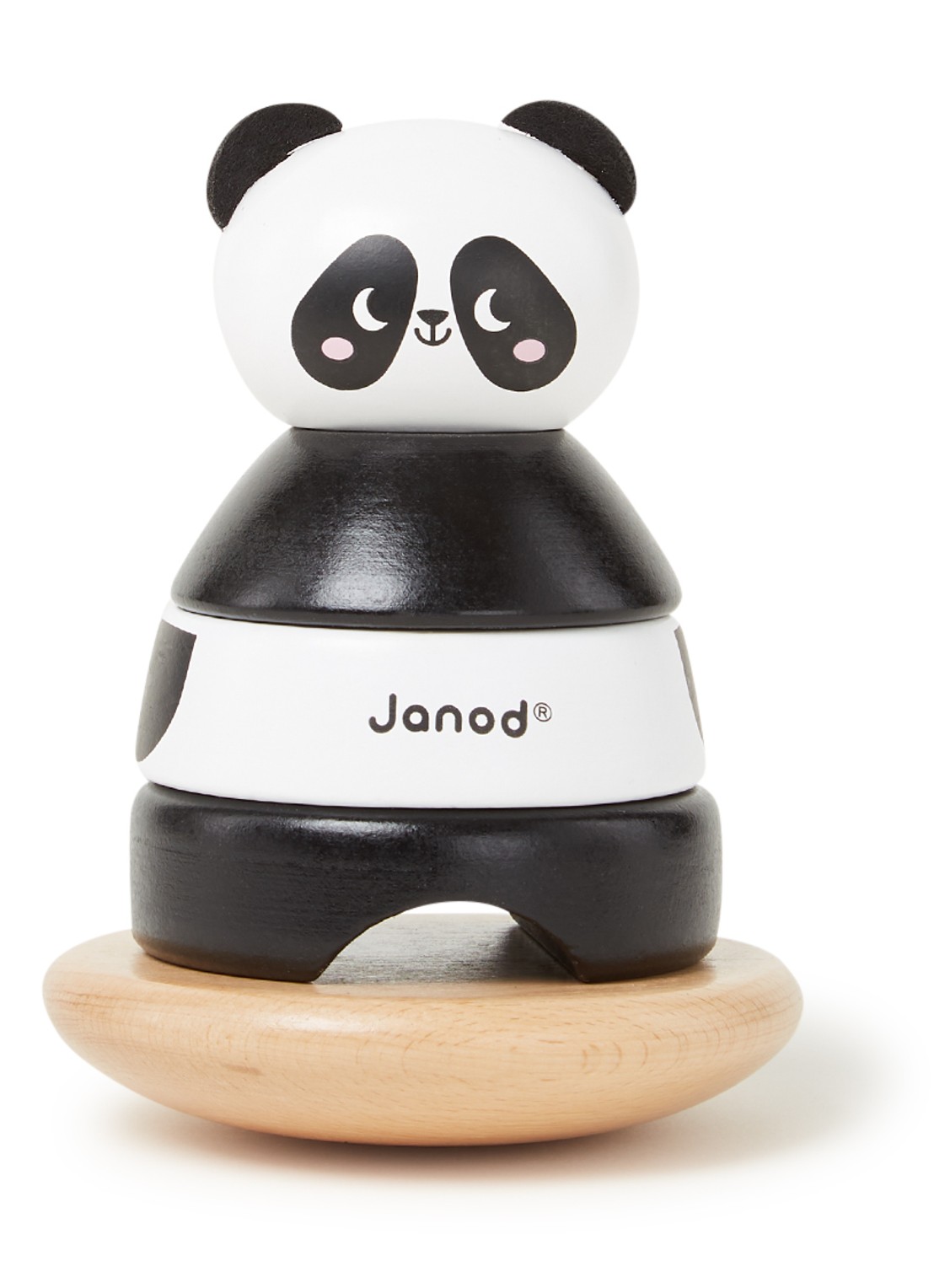 Janod Stapeltuimelaar panda 15 cm - voorkant 2 zwart