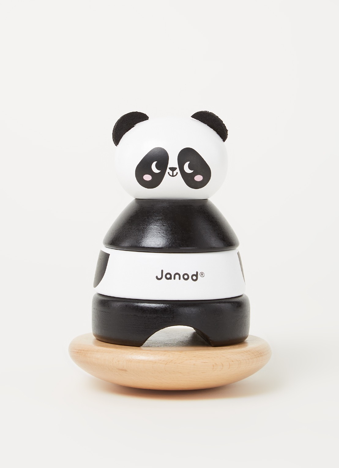 Janod Stapeltuimelaar panda 15 cm - voorkant 3 zwart